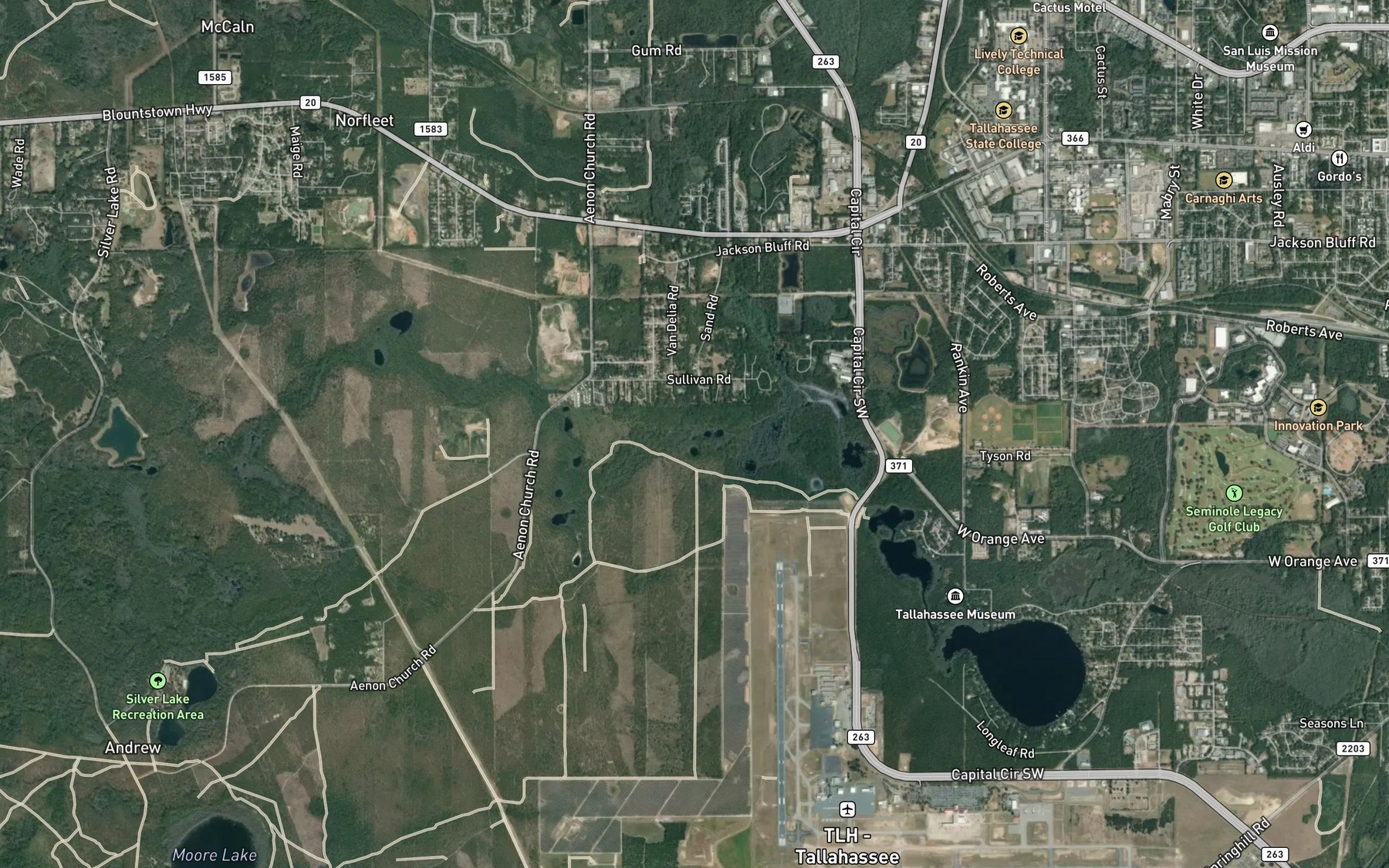 Satellite map of the Bradford Brook