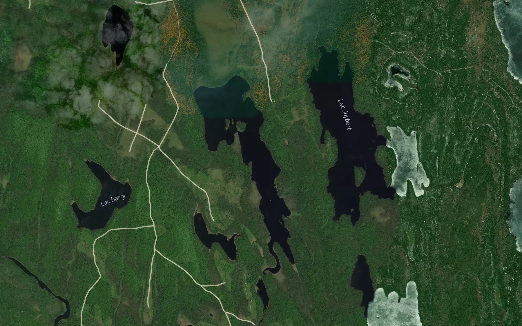 Satellite map of the Lac Traverse