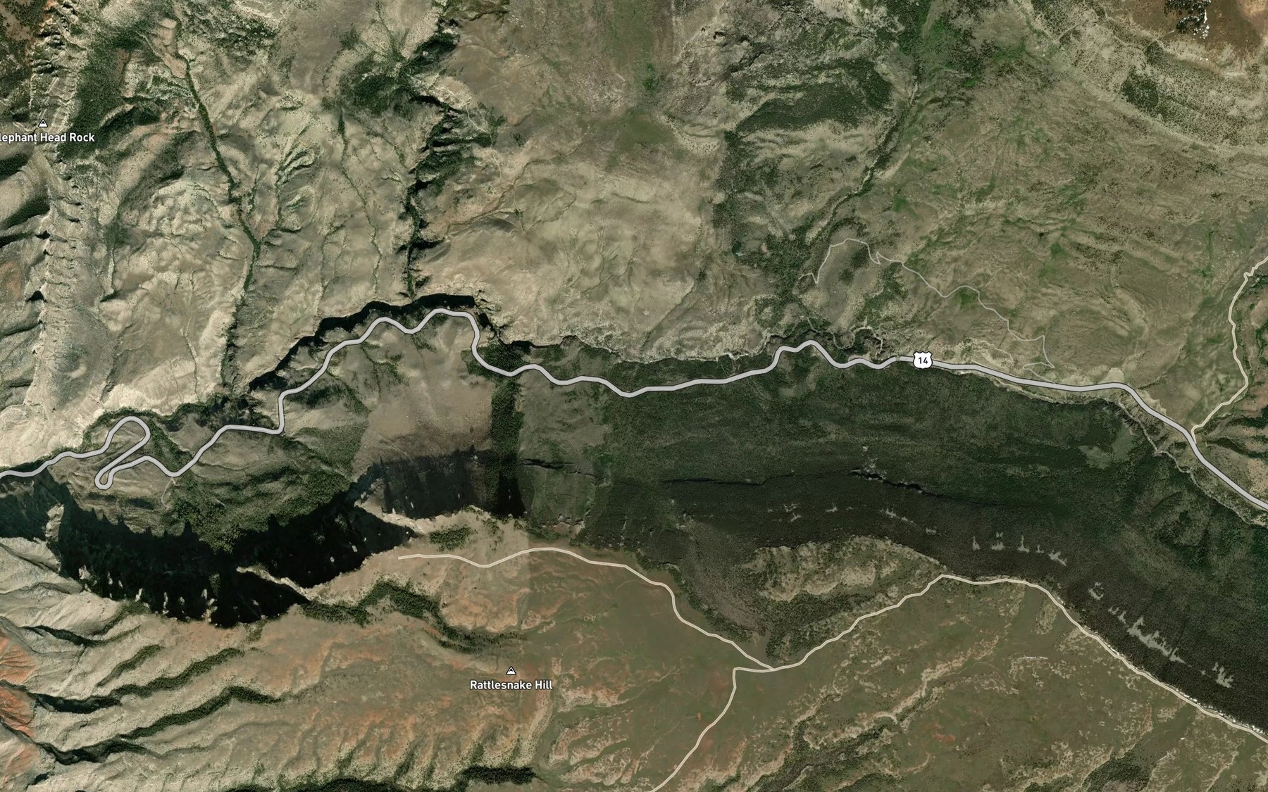 Satellite map of the Barrel Spring
