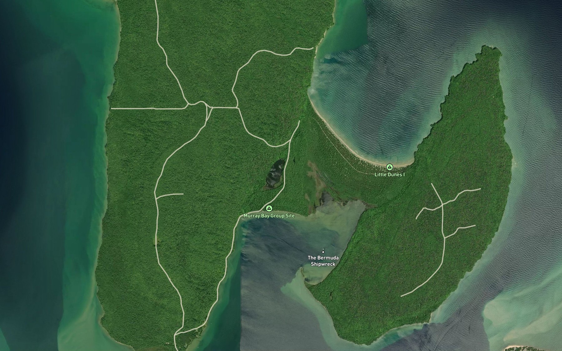 Satellite map of the Duck Lake