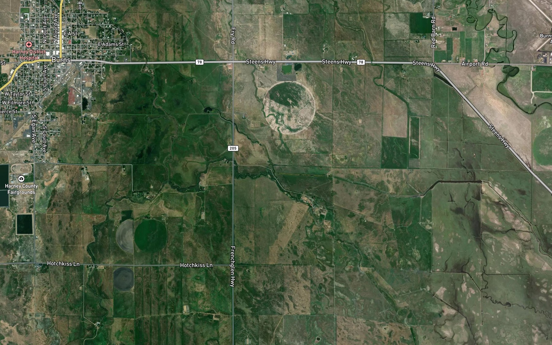 Satellite map of the Newman Slough