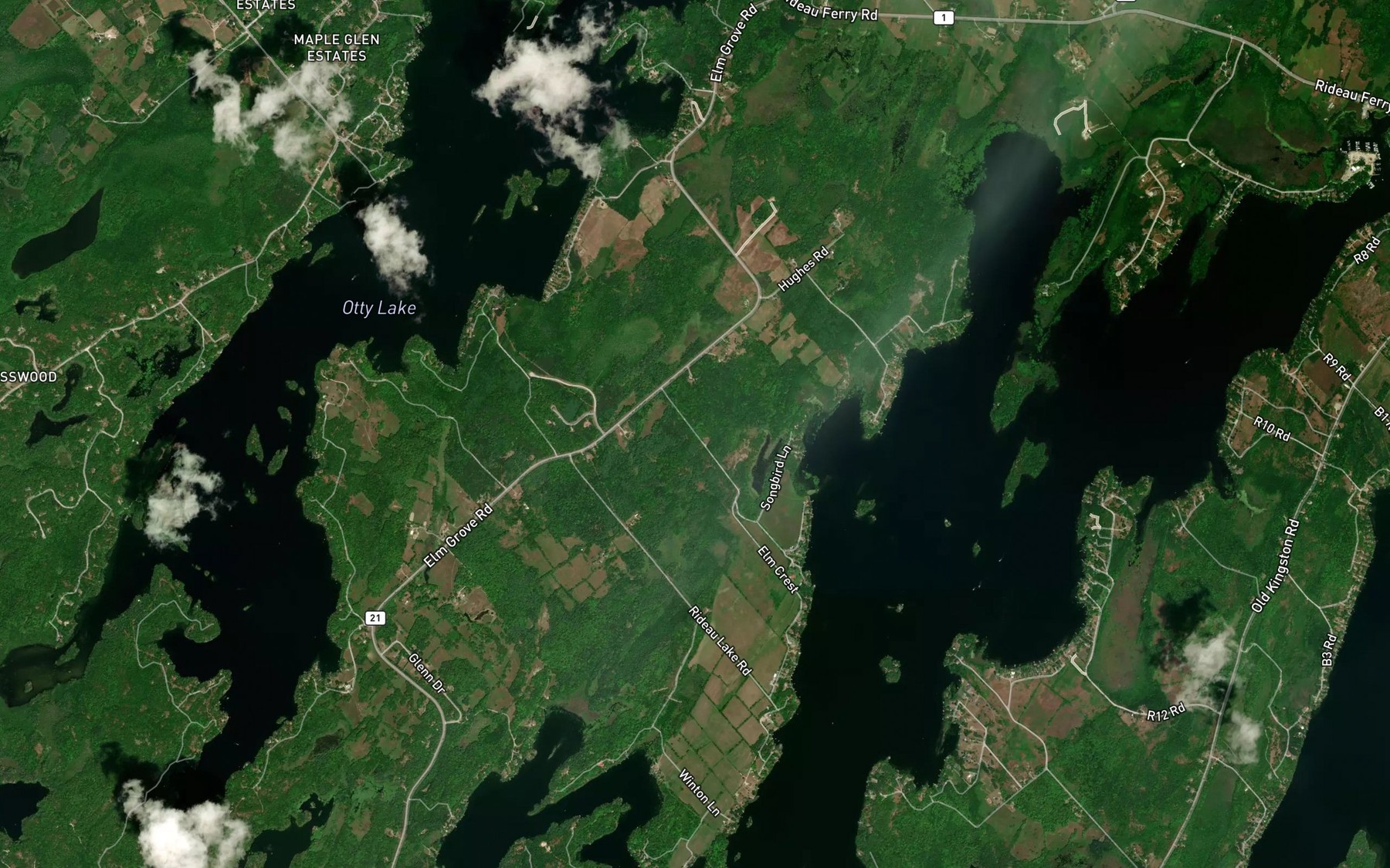 Satellite map of the McVeetys Bay