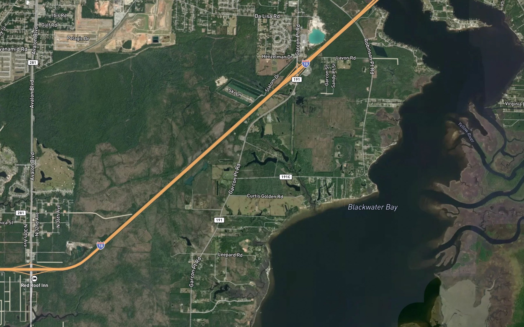 Satellite map of the Albert Gordon Pond