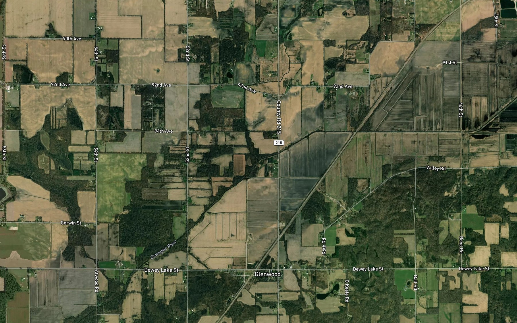 Satellite map of the Lake of the Woods Drain