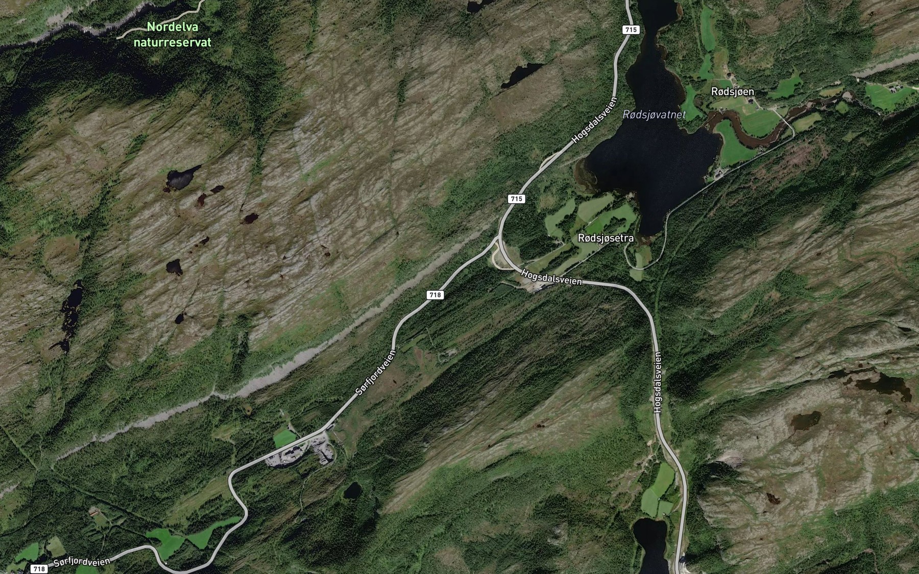 Satellite map of the Bikkjholbekken