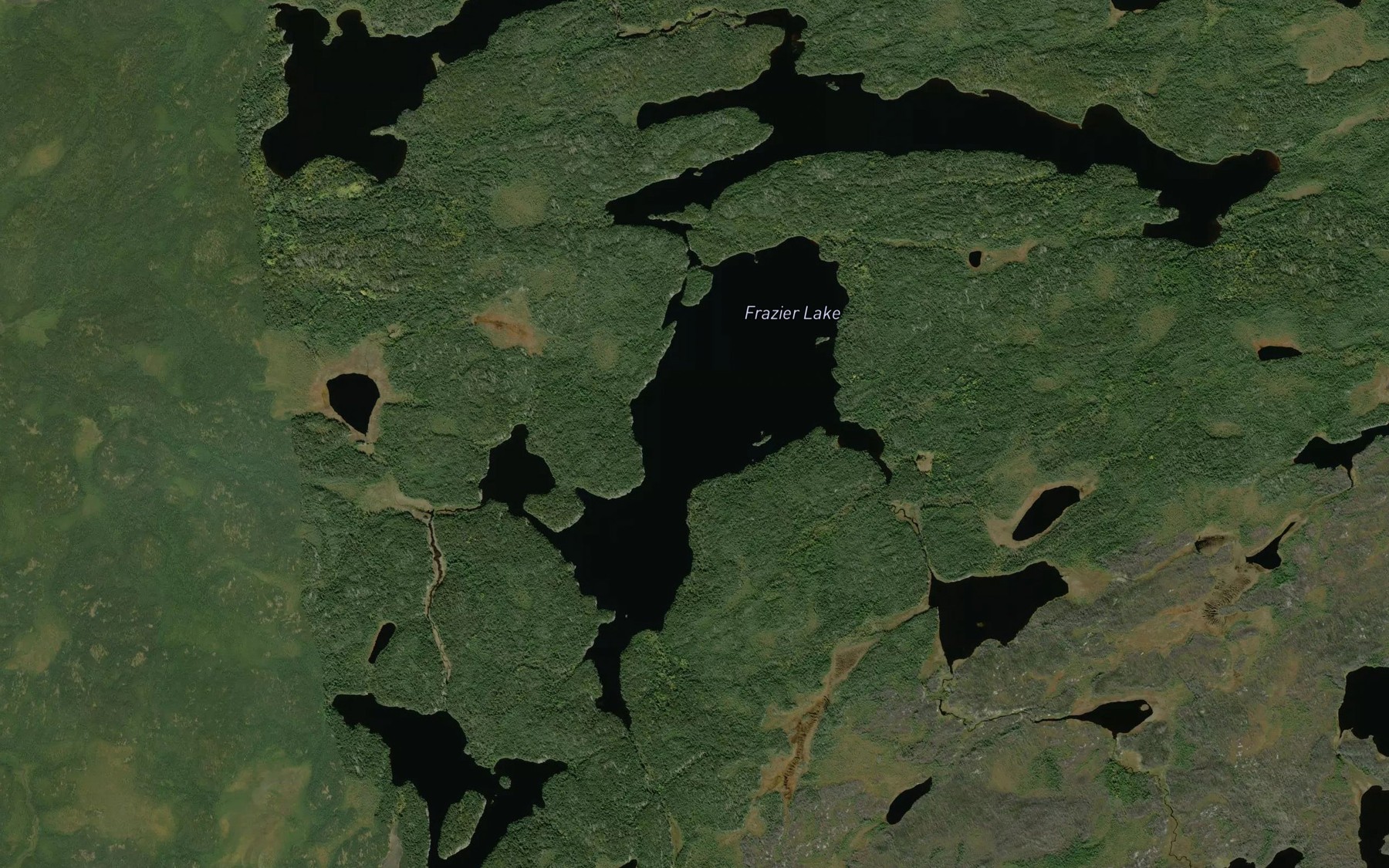 Satellite map of the Frazier Lake