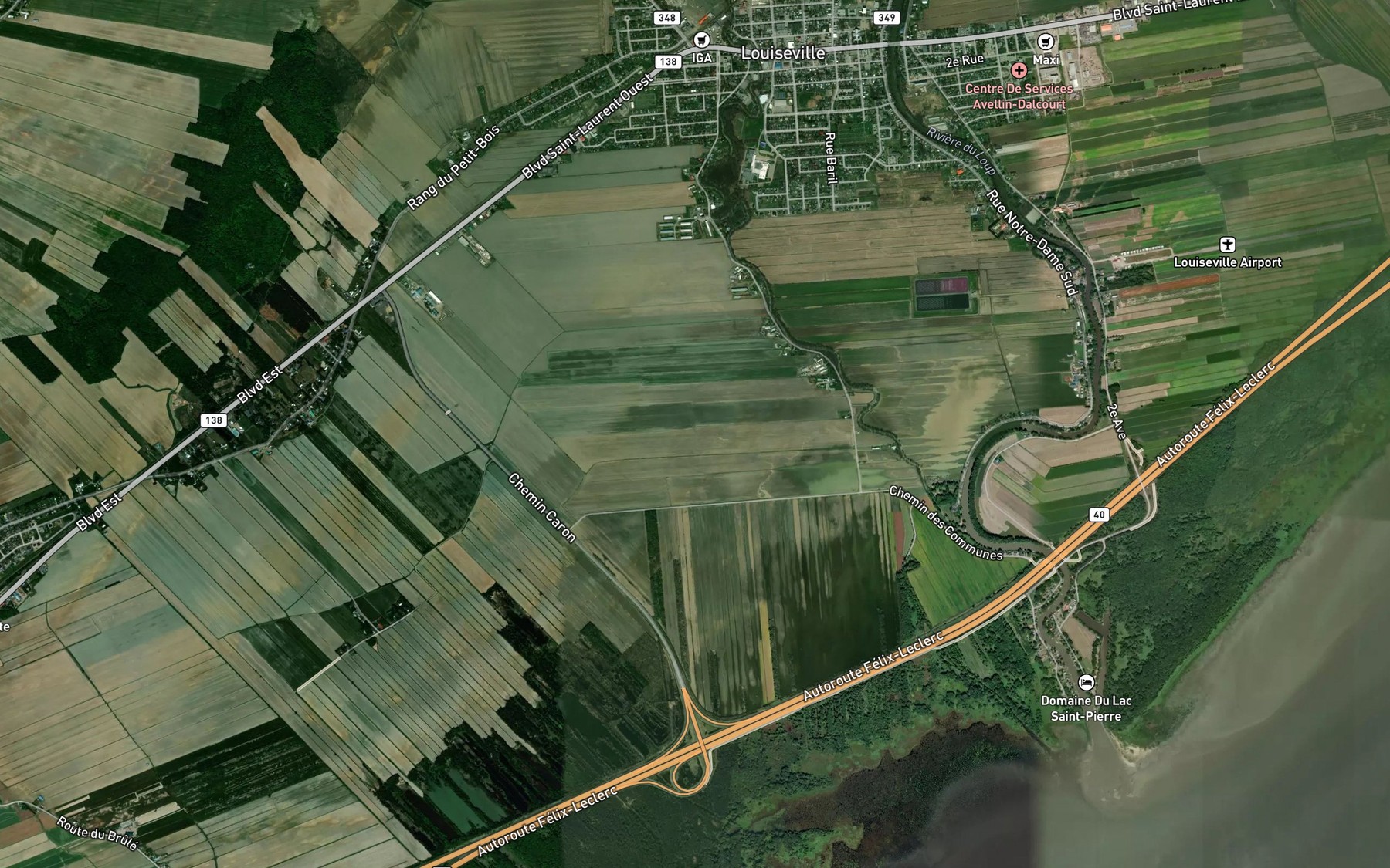 Satellite map of the Cours d'eau Livernoche