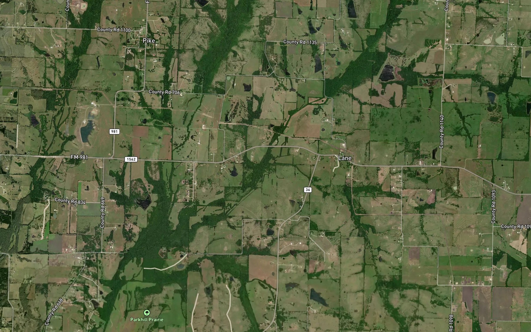 Satellite map of the Elm Creek