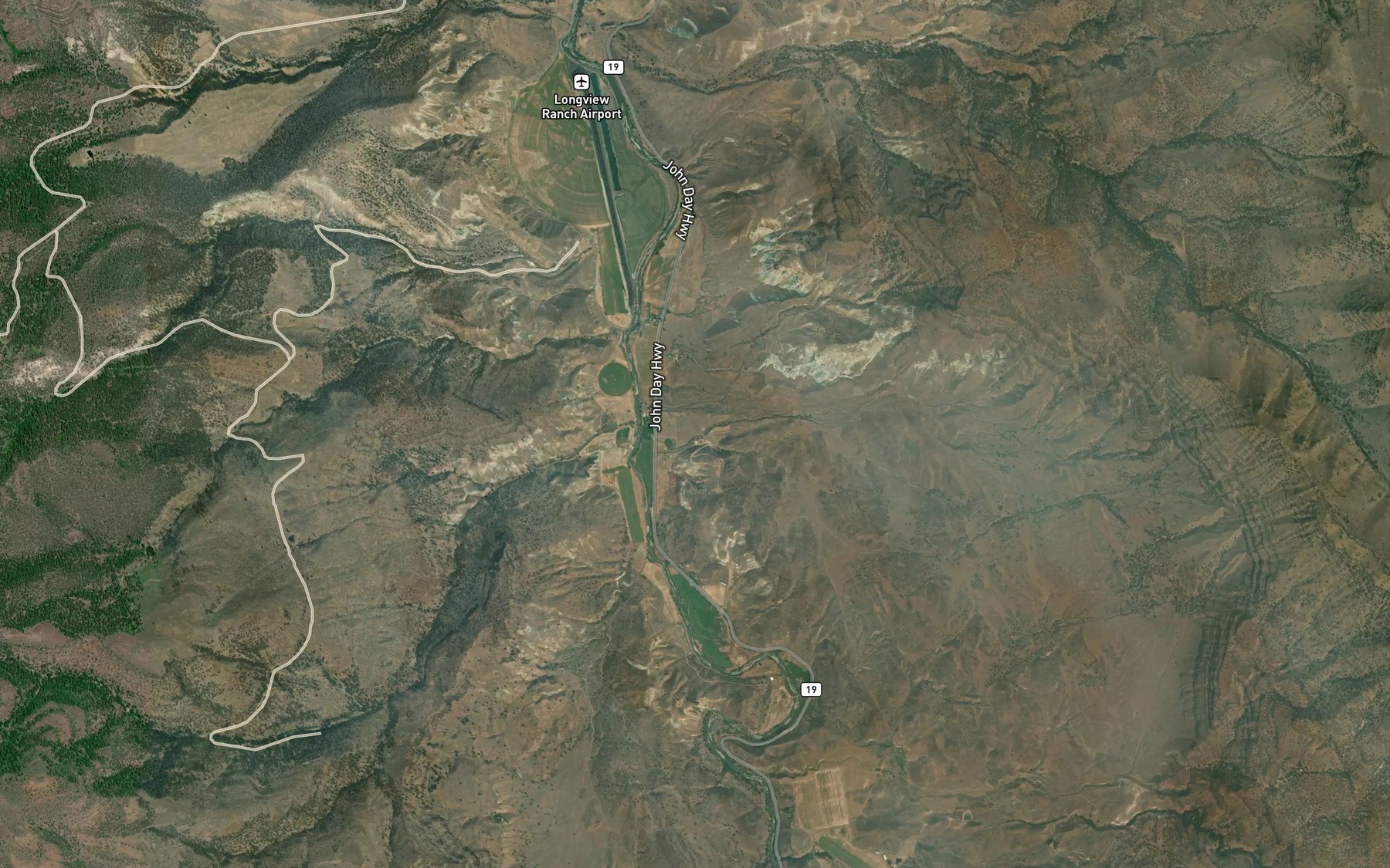 Satellite map of the McCarty Creek