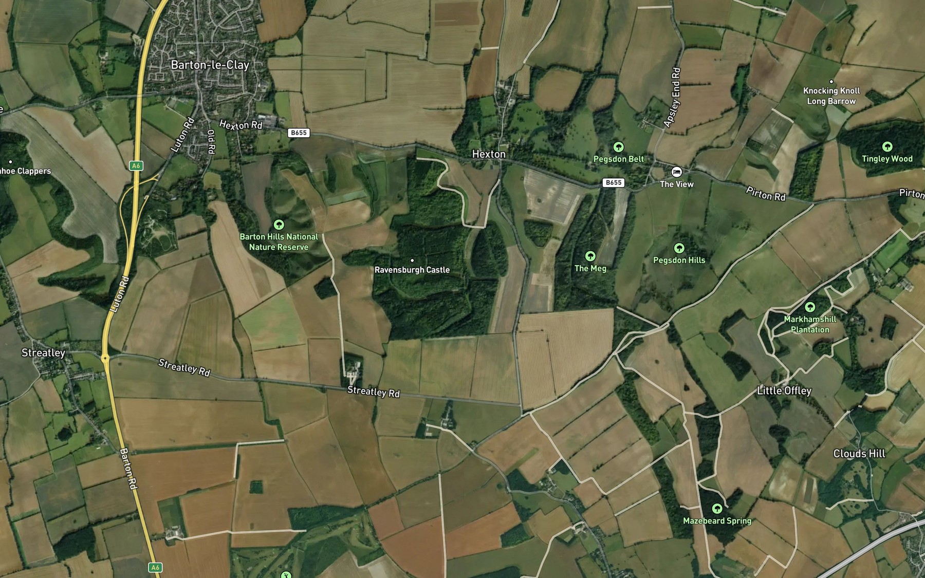 Satellite map of the Burwell Springs