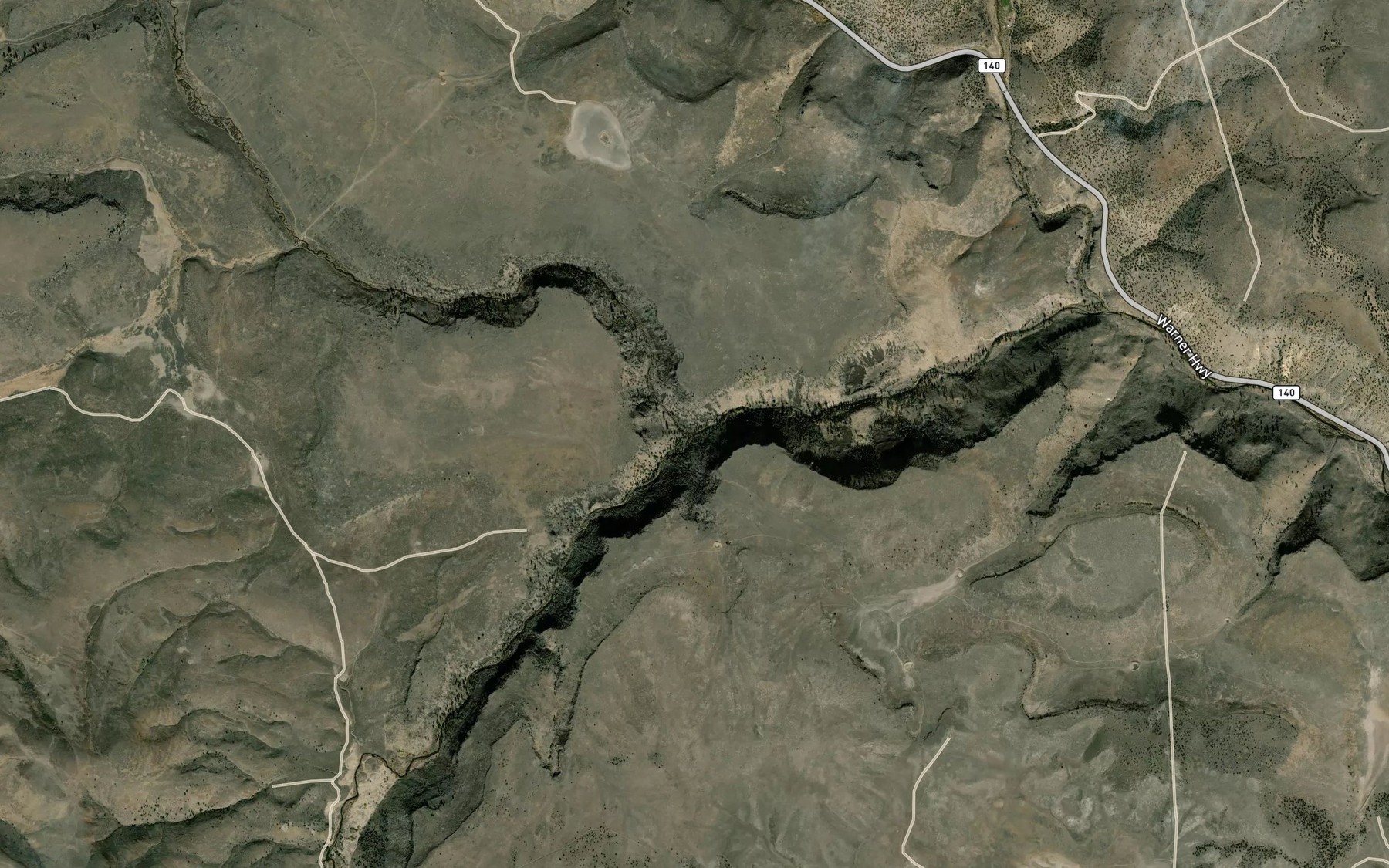 Satellite map of the Camas Creek