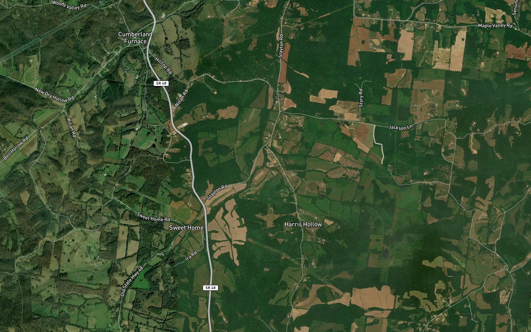 Satellite map of the Harris Branch