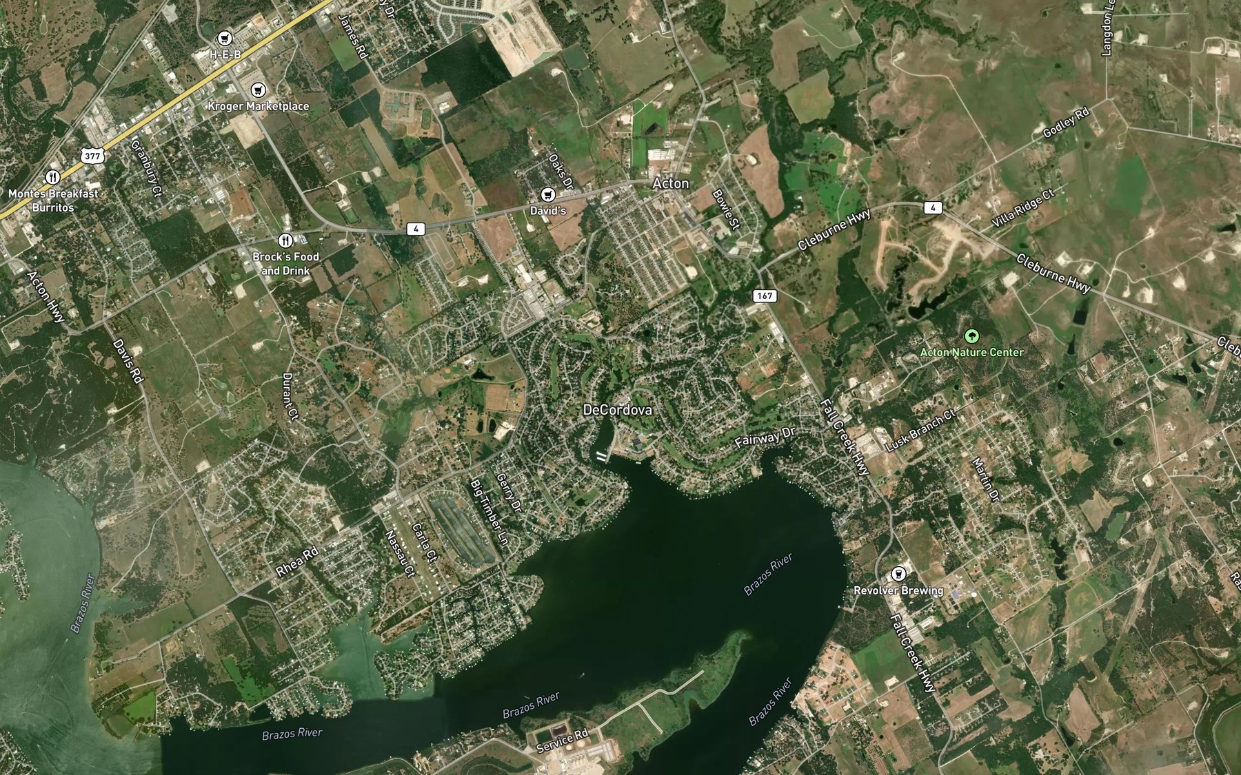 Satellite map of the McCarthy Branch