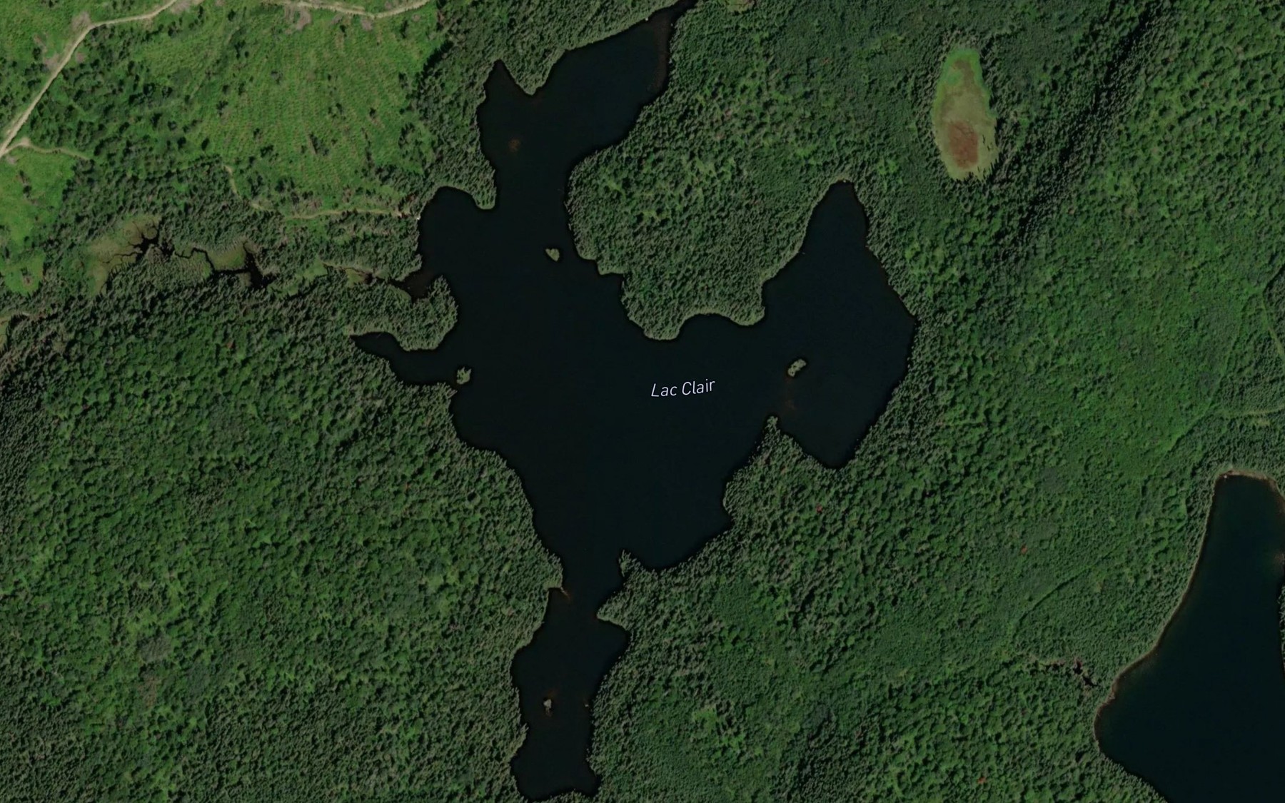 Satellite map of the Lac Clair
