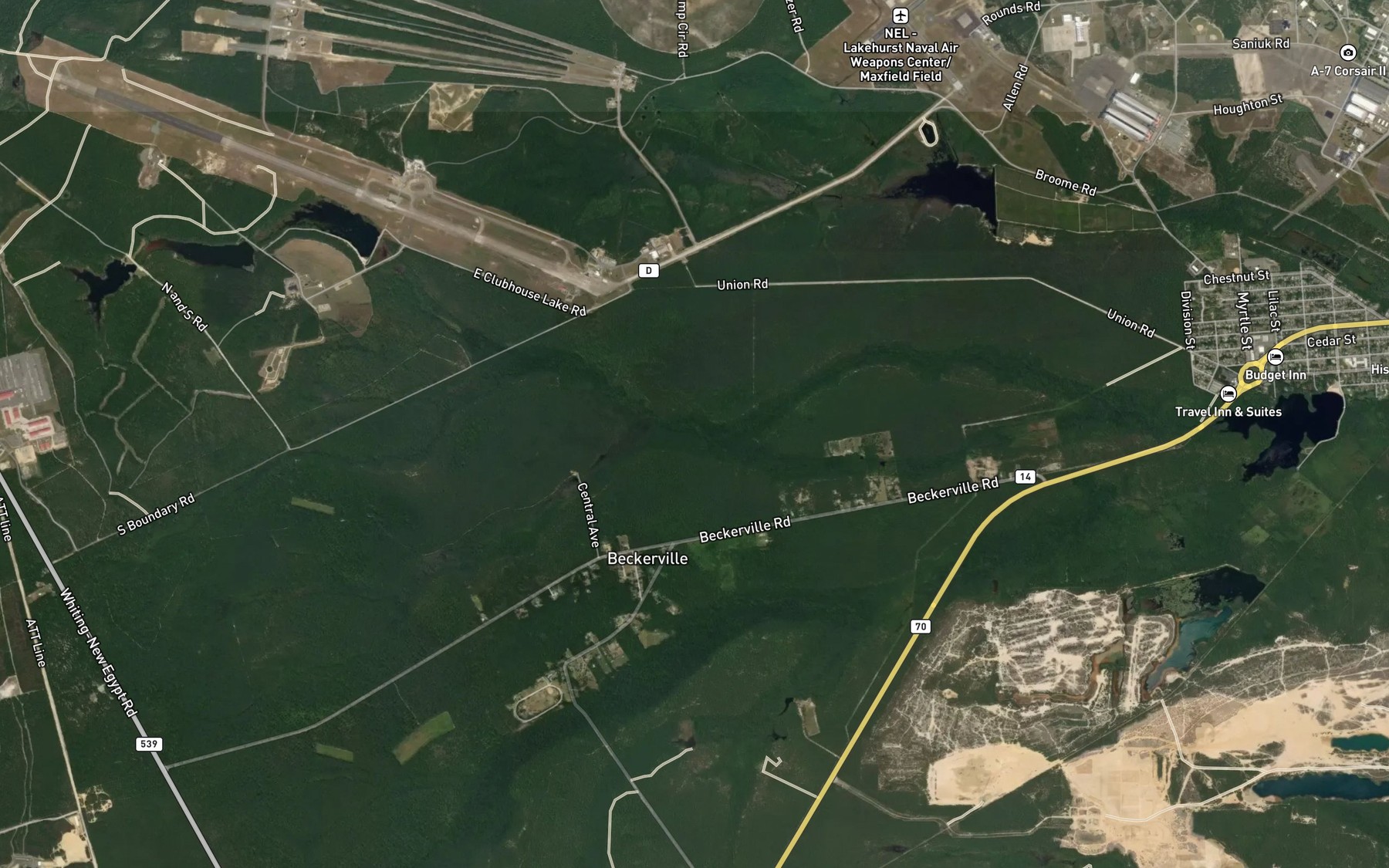 Satellite map of the South Ruckels Branch