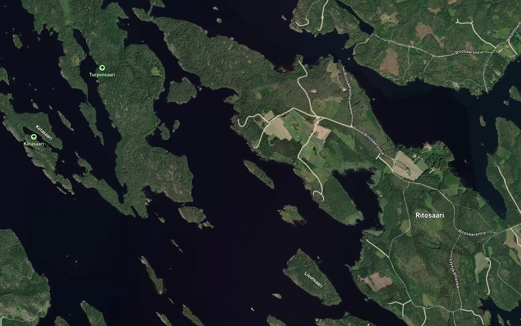 Satellite map of the Sikosalmi