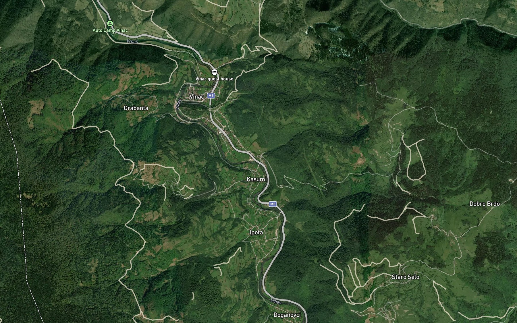 Satellite map of the Blazica Potok