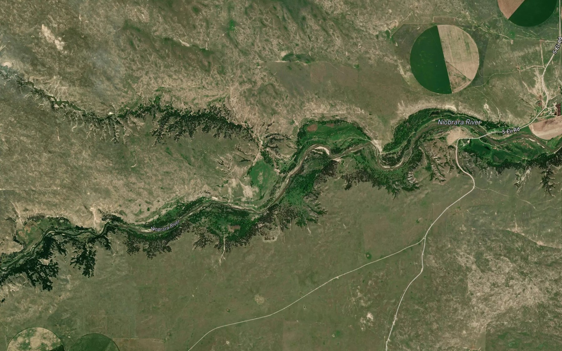 Satellite map of the Leander Creek