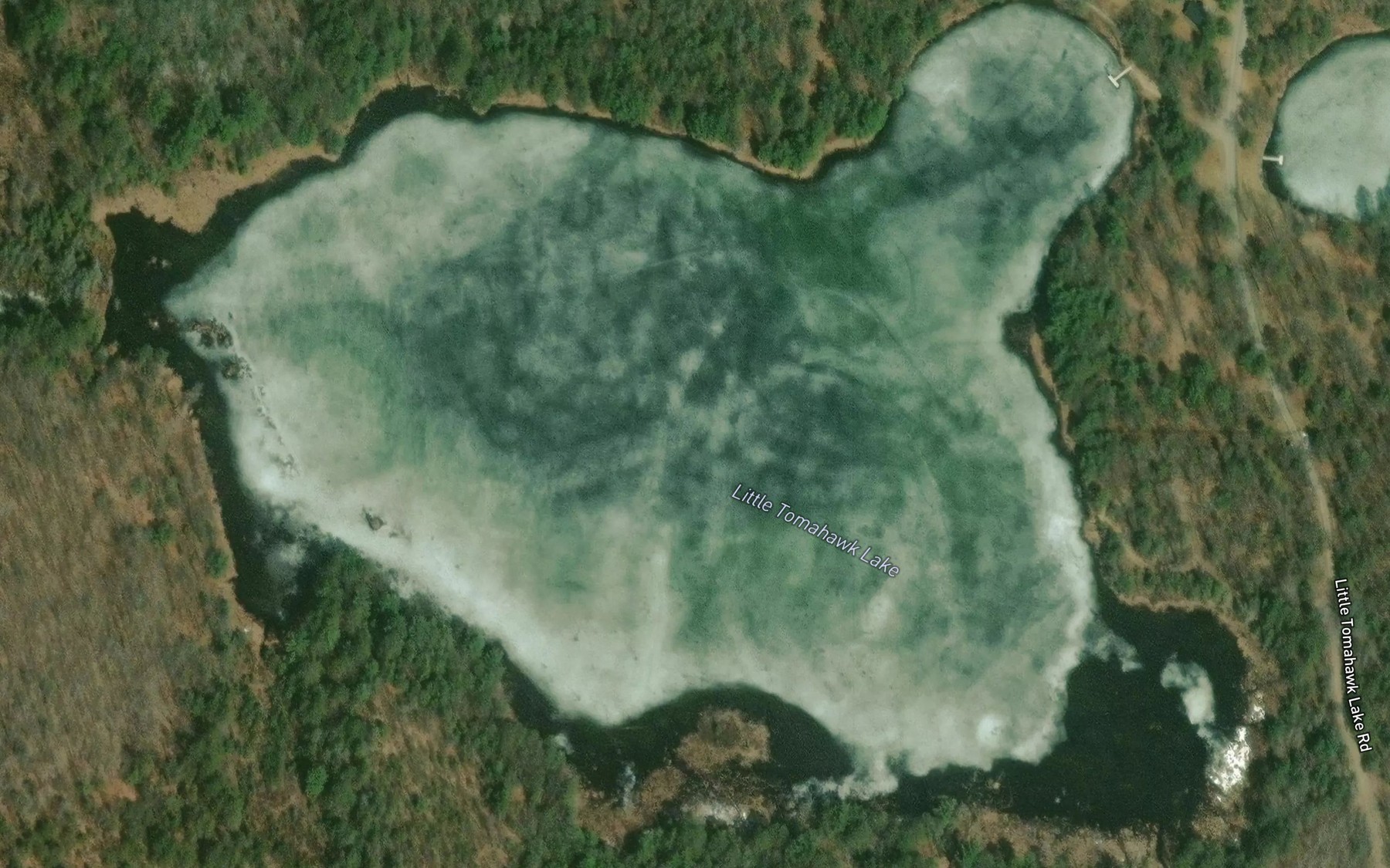 Satellite map of the Little Tomahawk Lake