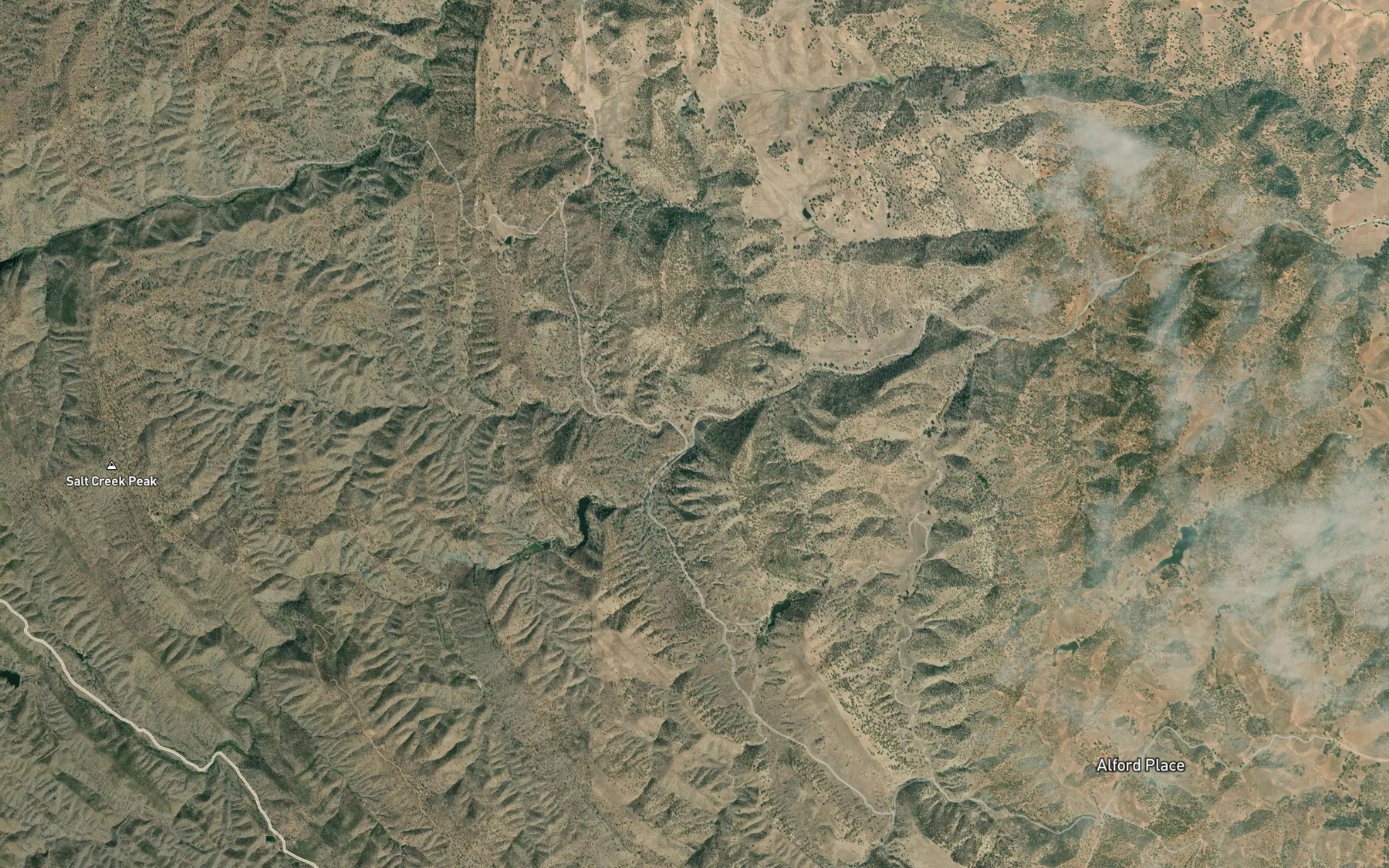 Satellite map of the Stinking Creek