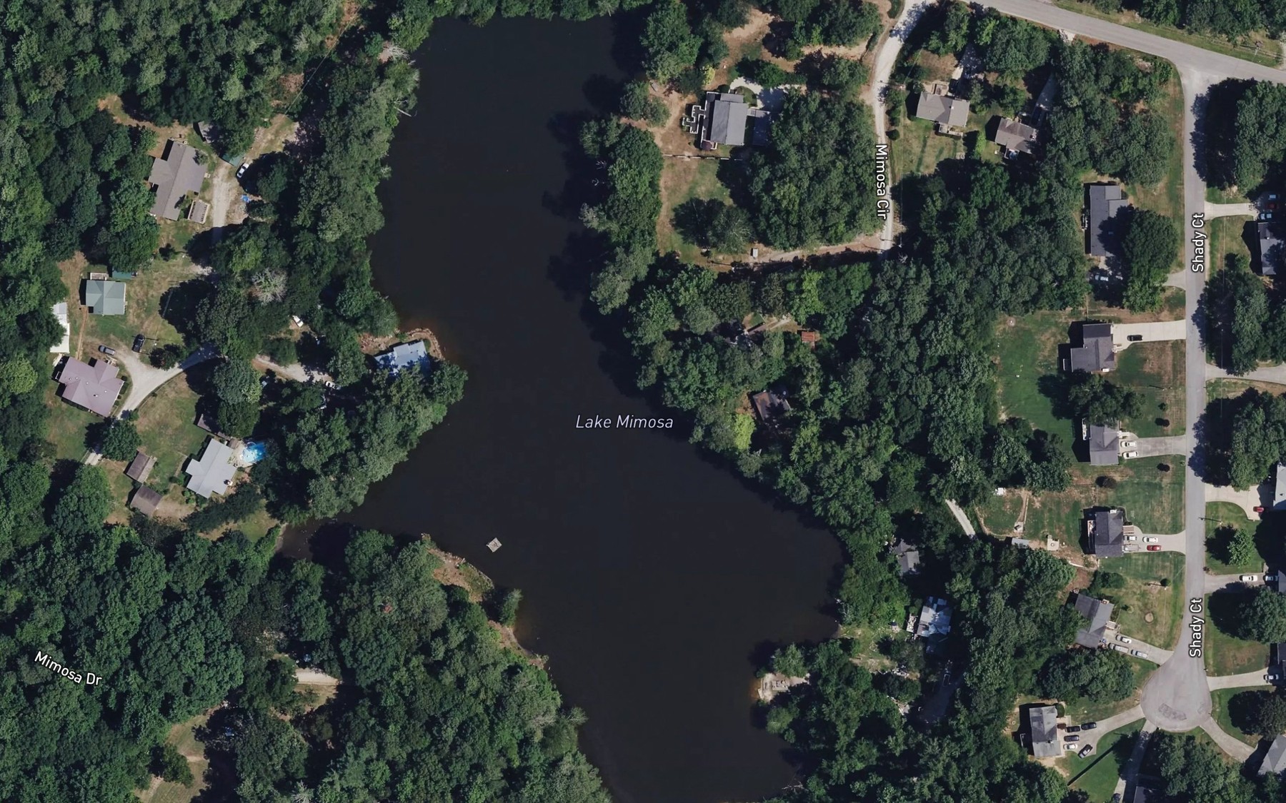 Satellite map of the Lake Mimosa