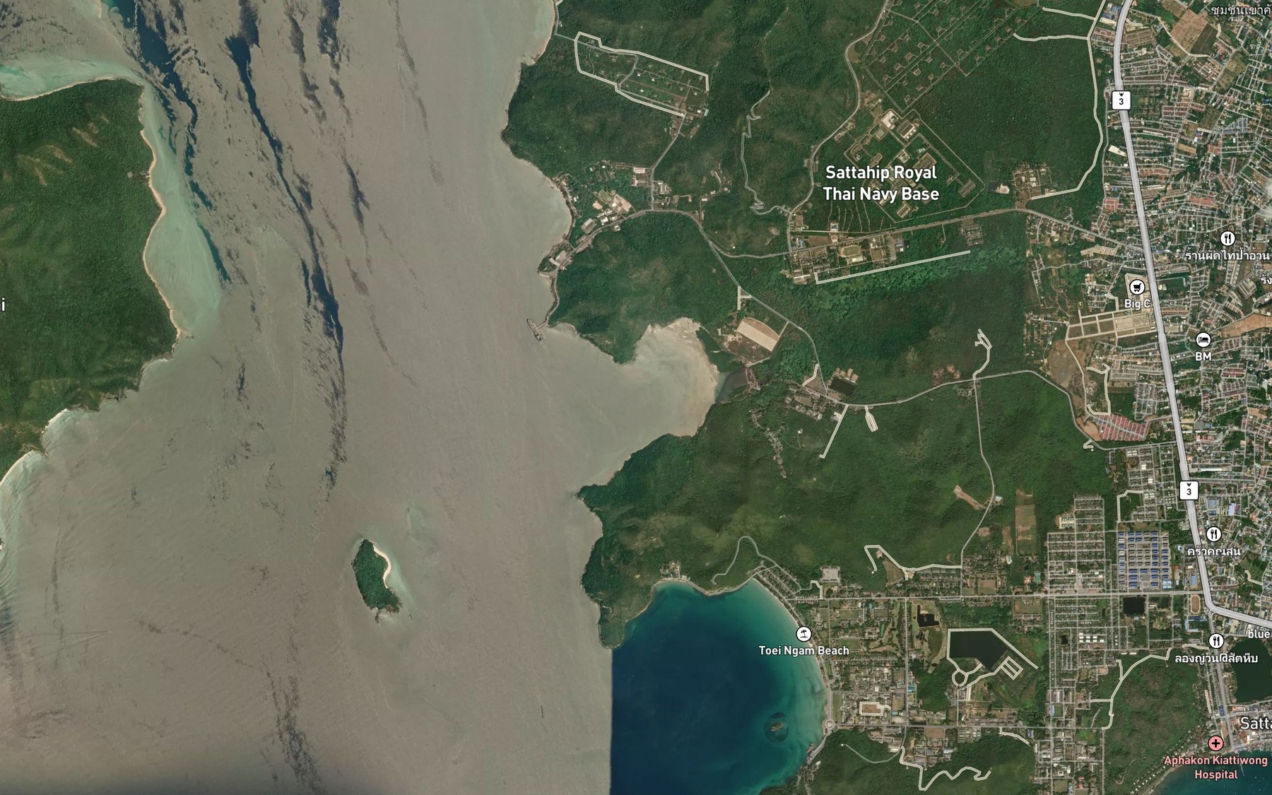 Satellite map of the Ao Thung Prong