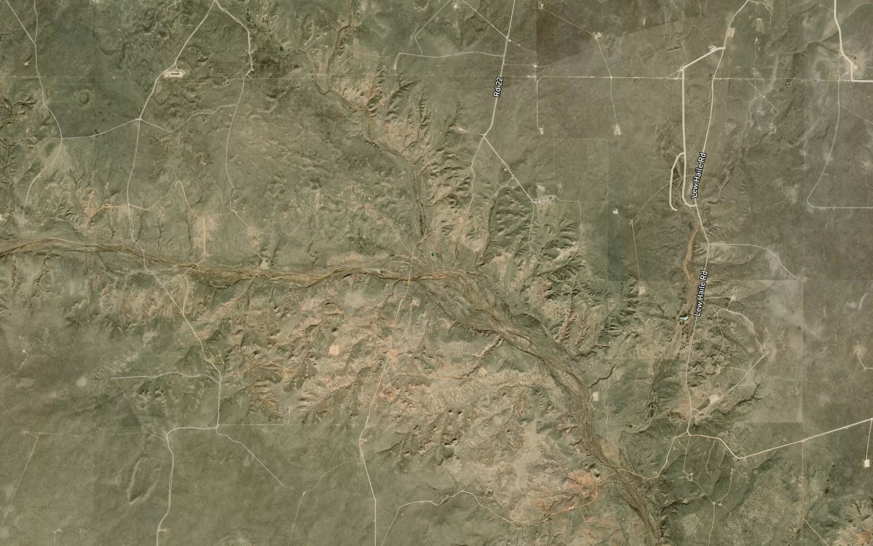 Satellite map of the Little Blue Creek