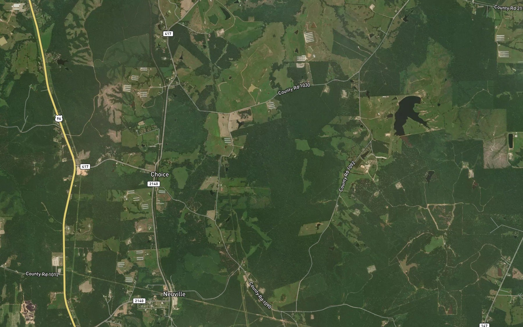 Satellite map of the Butler Creek