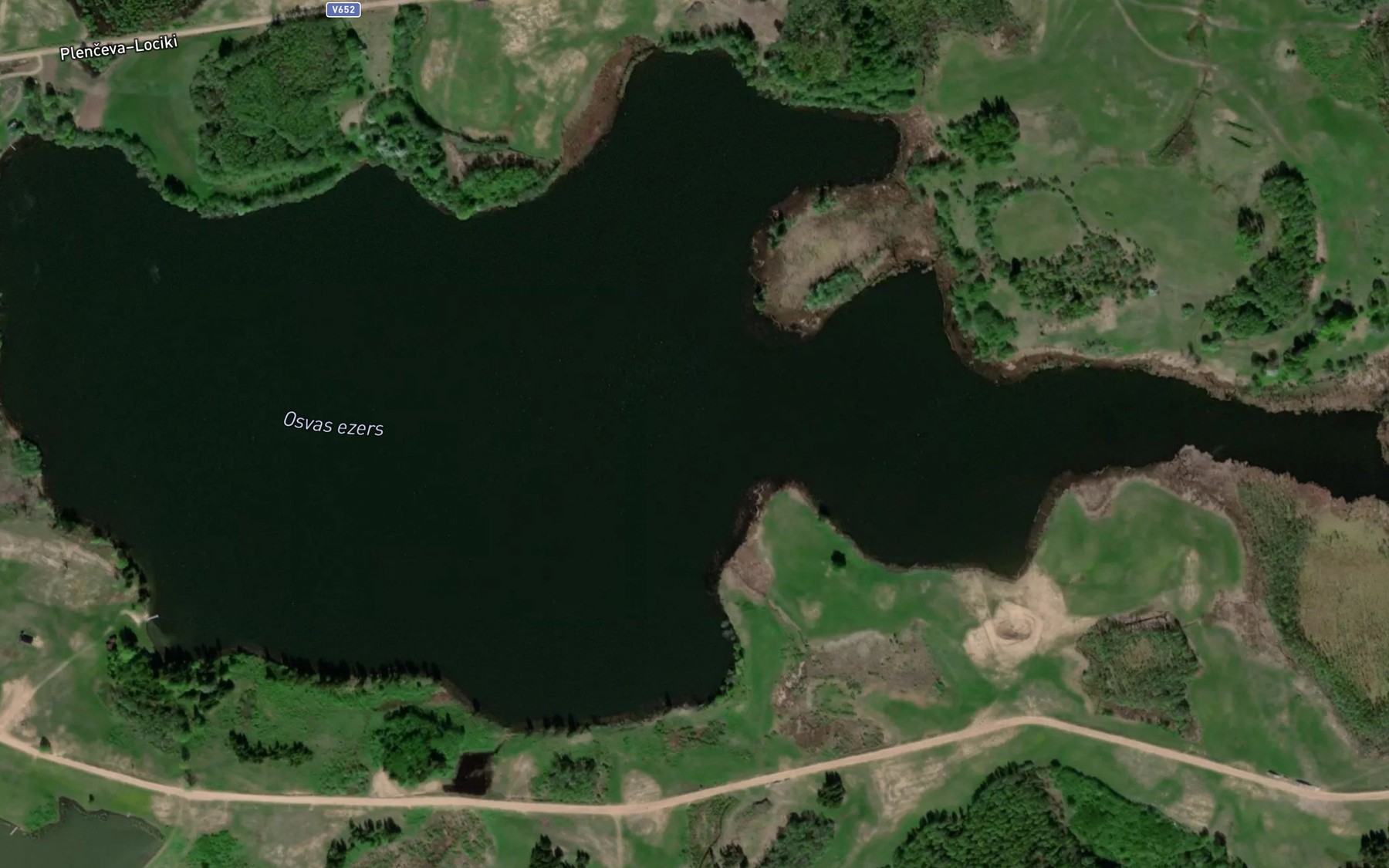 Satellite map of the Osvas Ezers