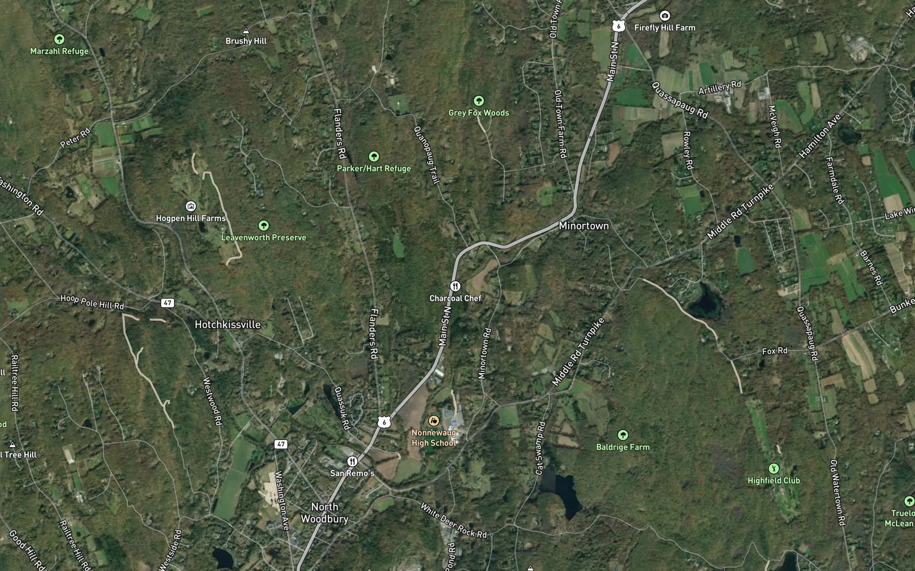 Satellite map of the Galpin Brook