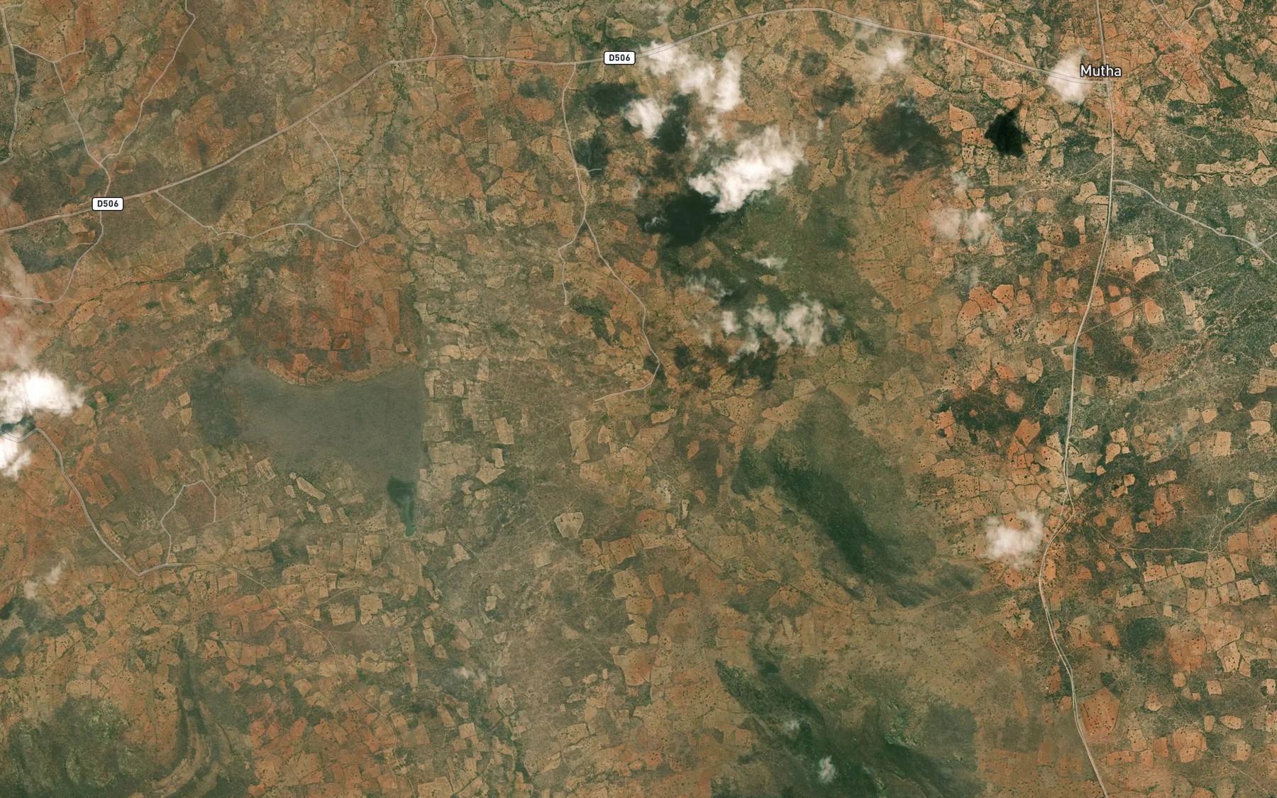 Satellite map of the Kanzale Dam