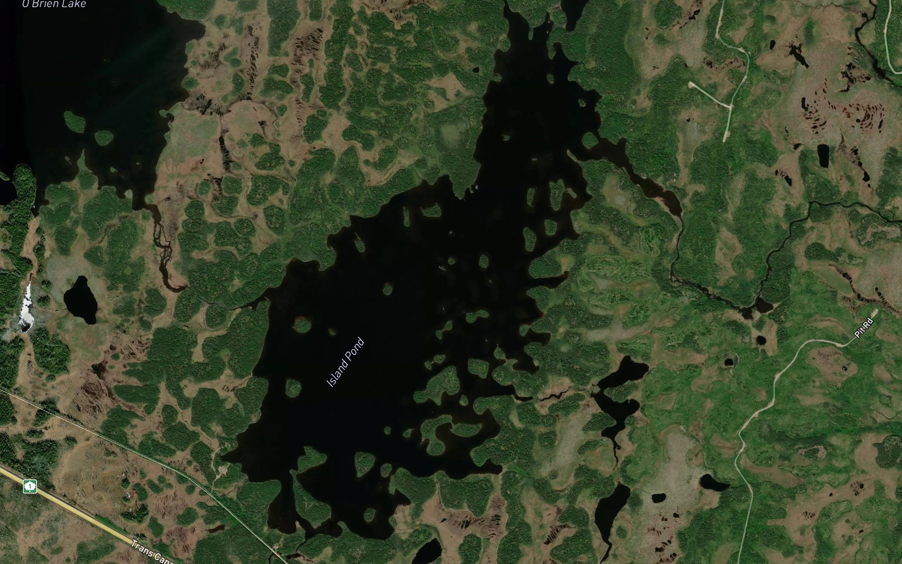 Satellite map of the Island Pond