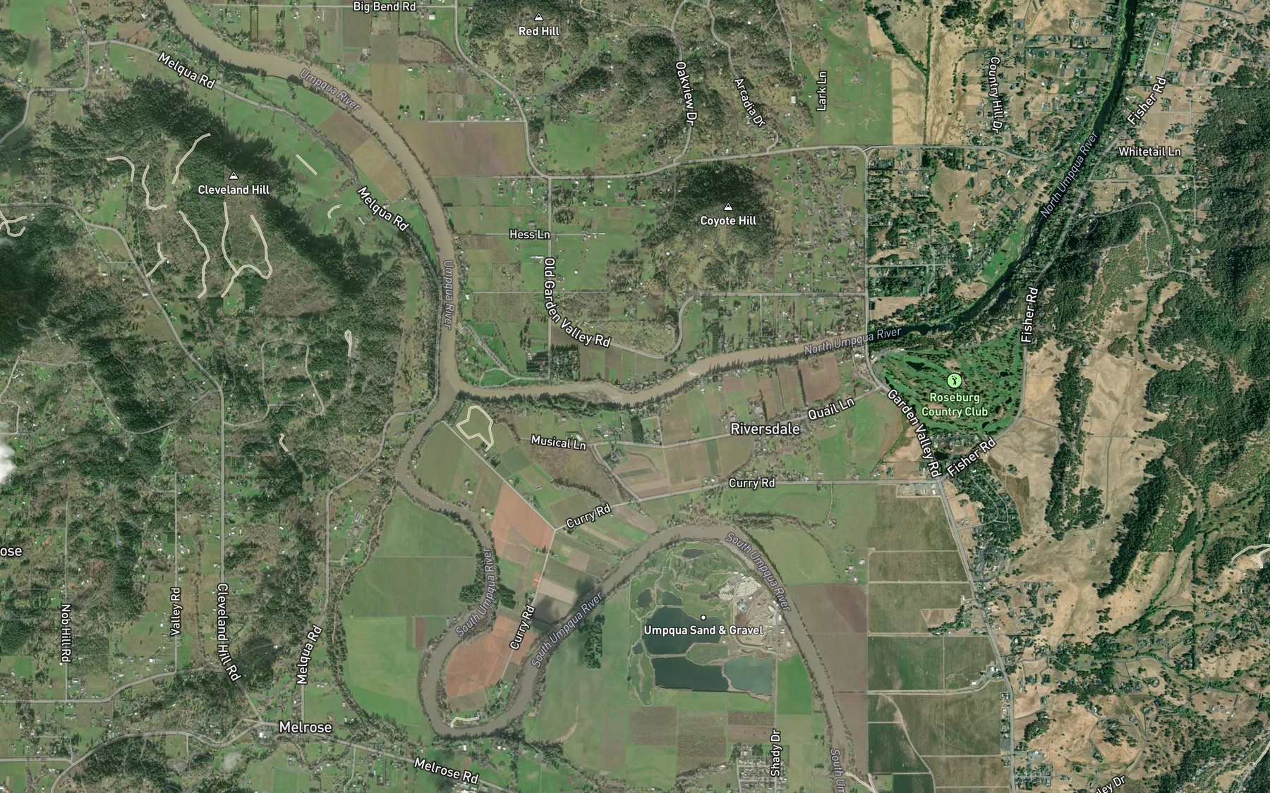 Satellite map of the Burkhart Rapids