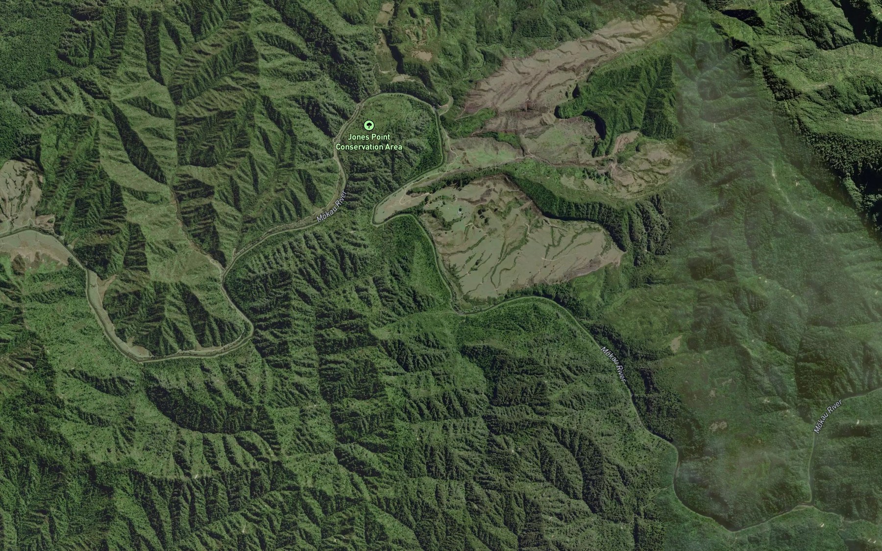 Satellite map of the Mangapohue Stream