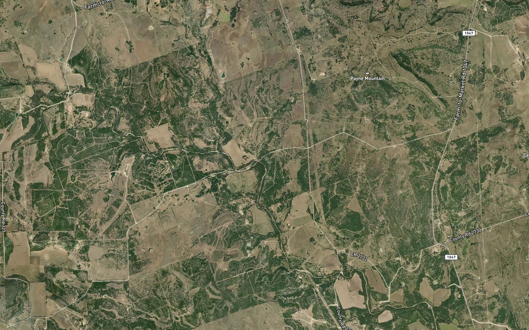 Satellite map of the Payne Branch