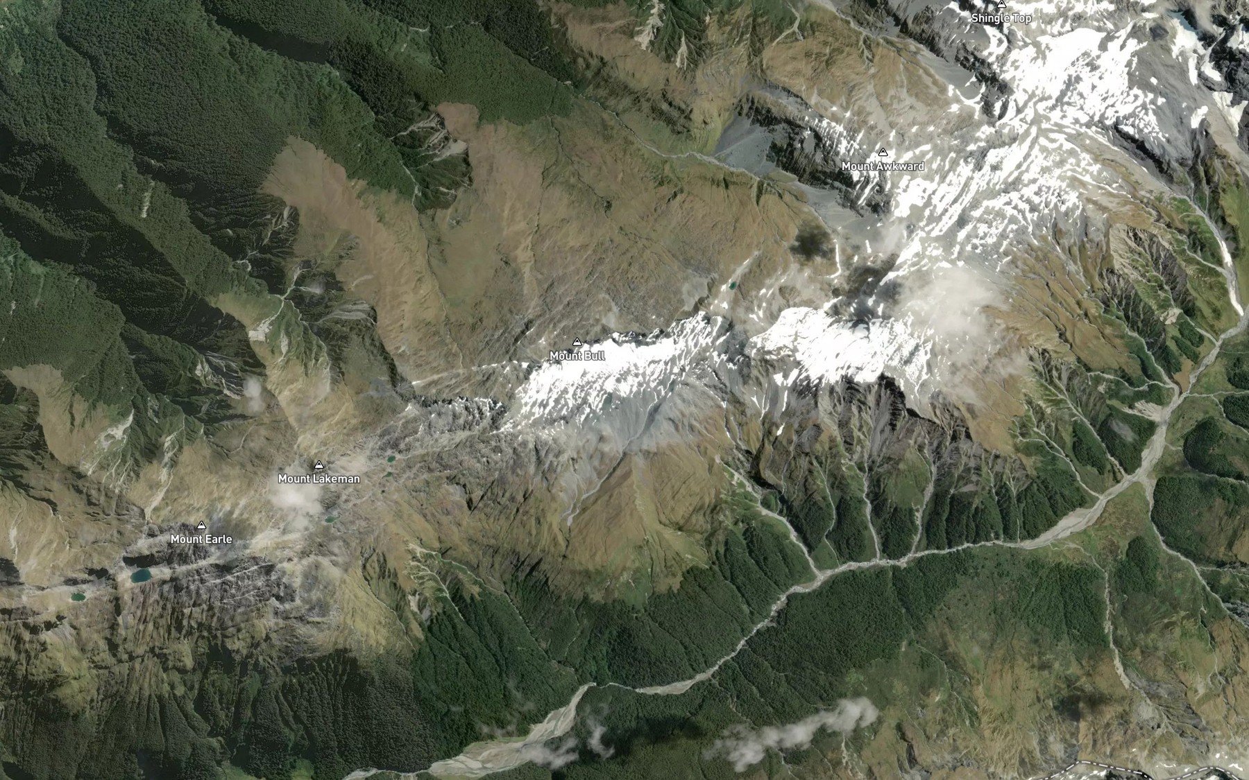 Satellite map of the Dredge Creek