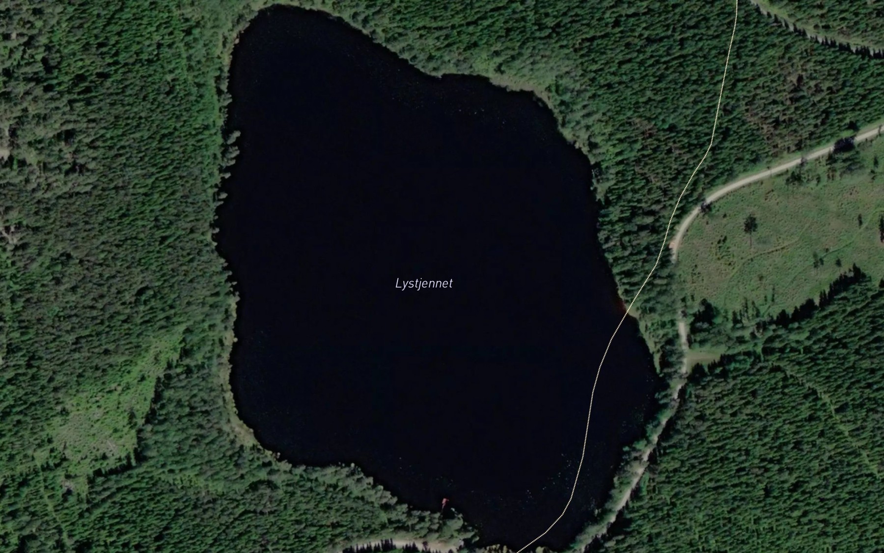 Satellite map of the Lystjernet