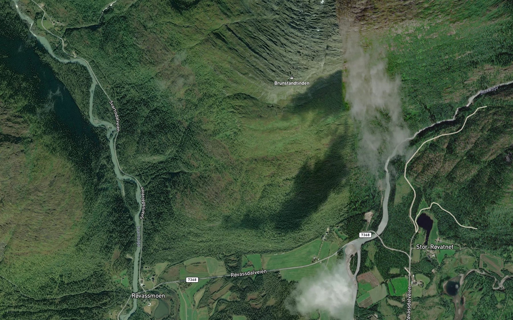 Satellite map of the Skromttjonna
