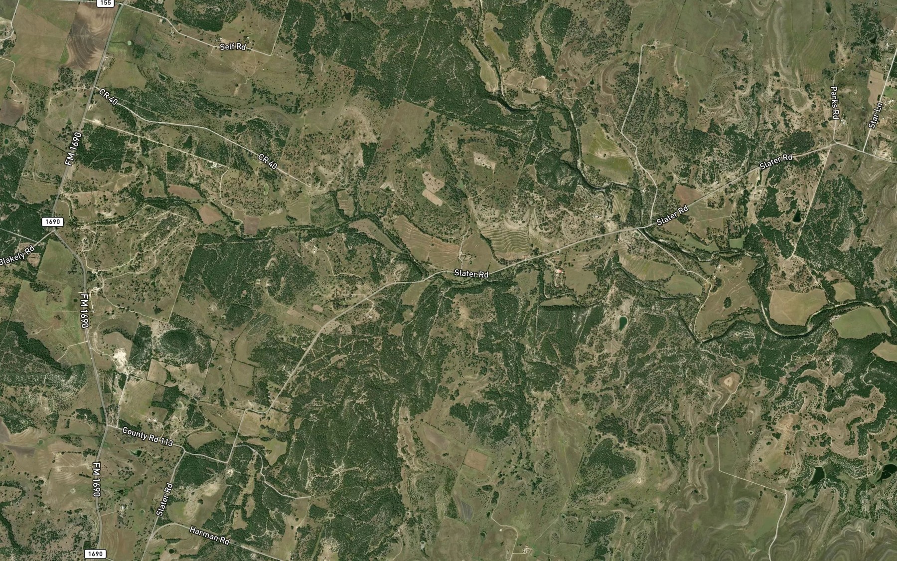 Satellite map of the Soldiers Spring Creek