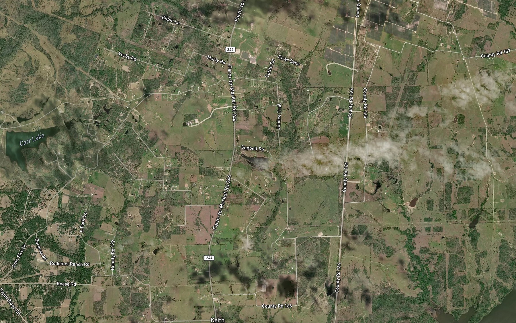 Satellite map of the Johnson Lake