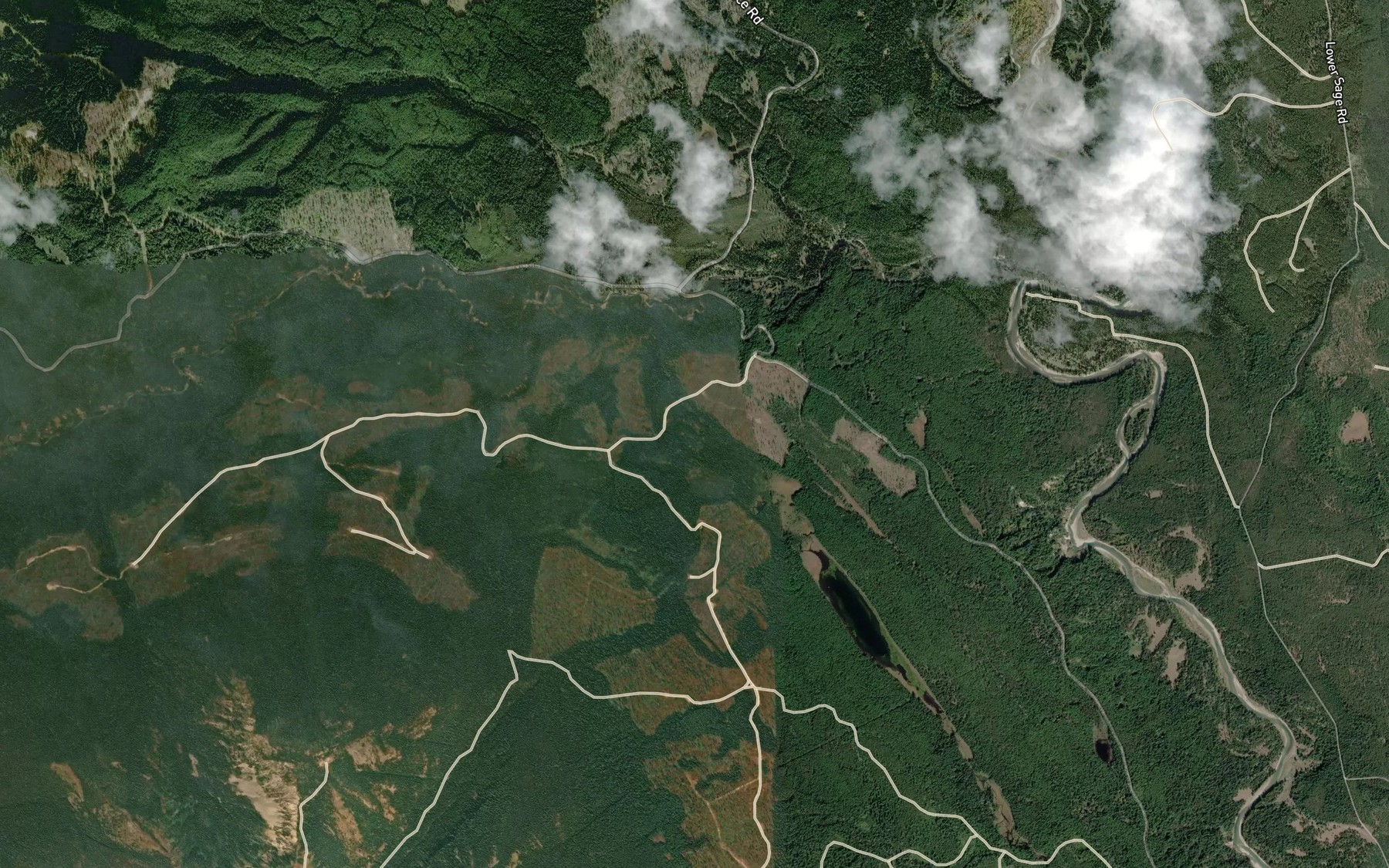 Satellite map of the Burnham Creek