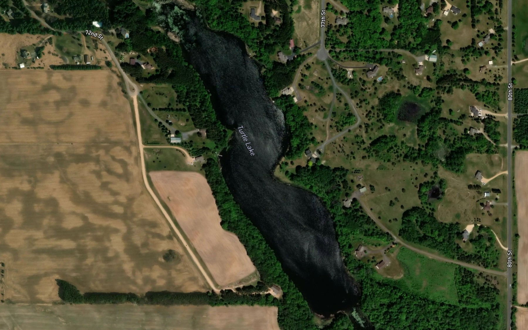 Satellite map of the Turtle Lake