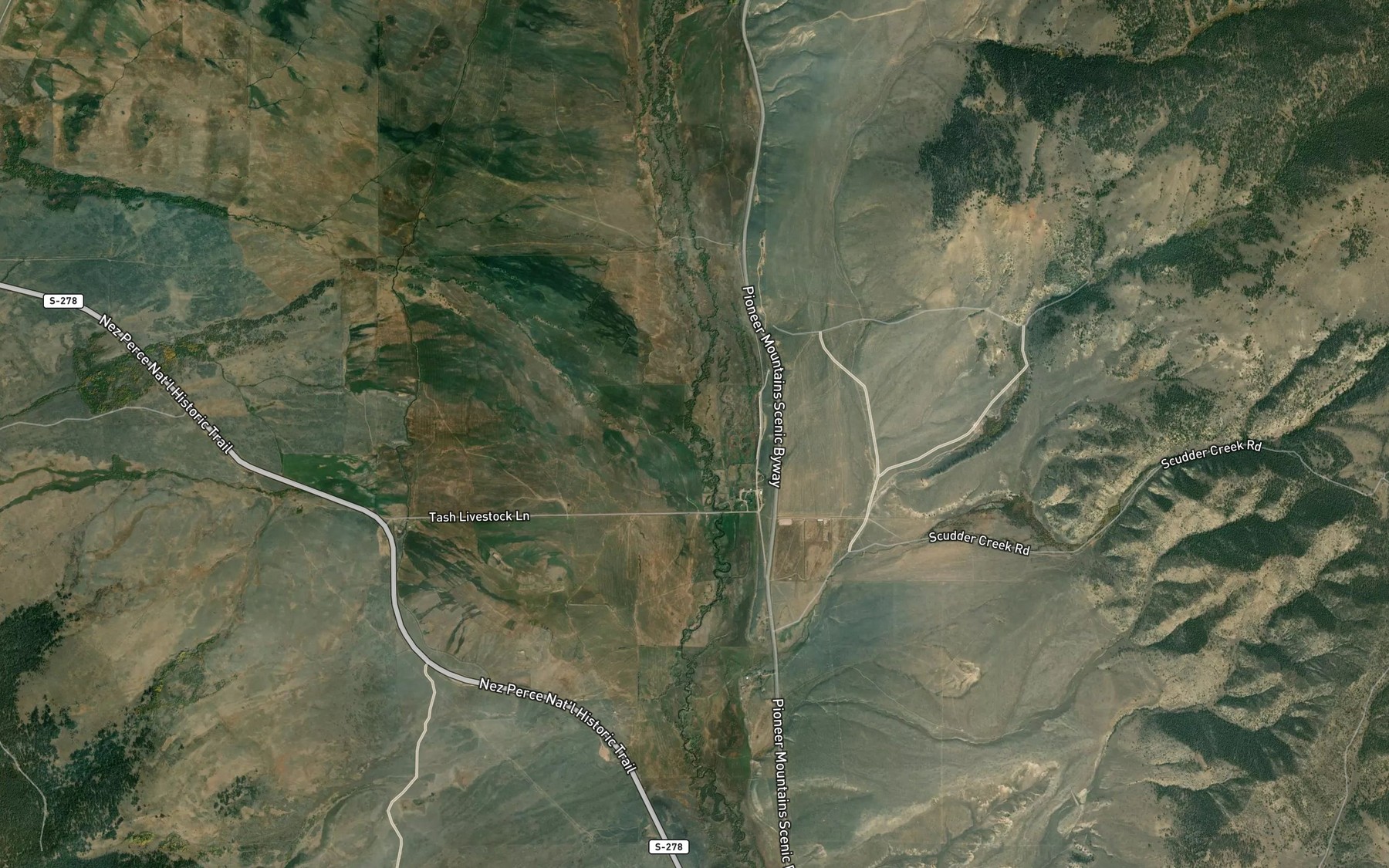 Satellite map of the Divide Creek