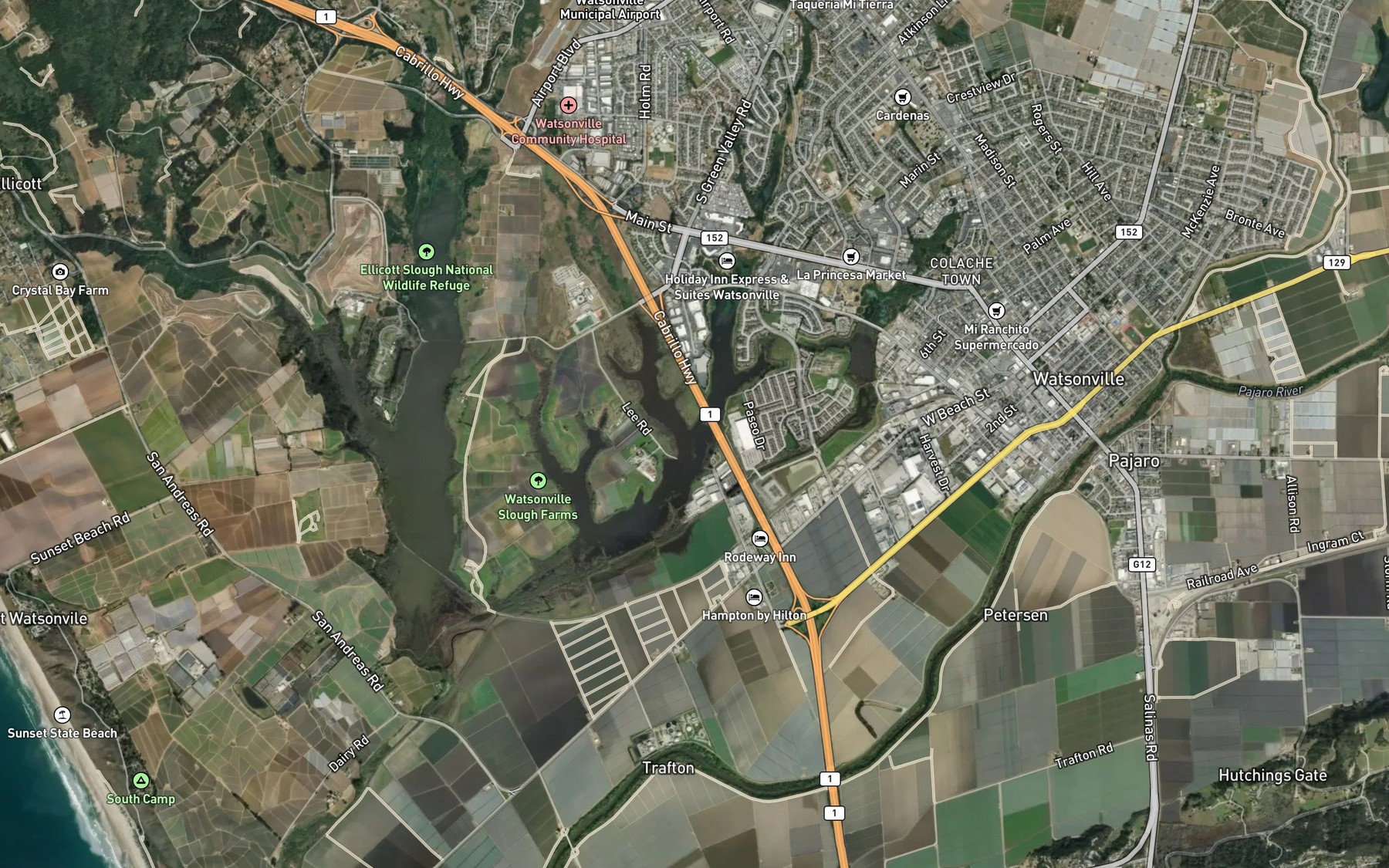 Satellite map of the West Branch Struve Slough