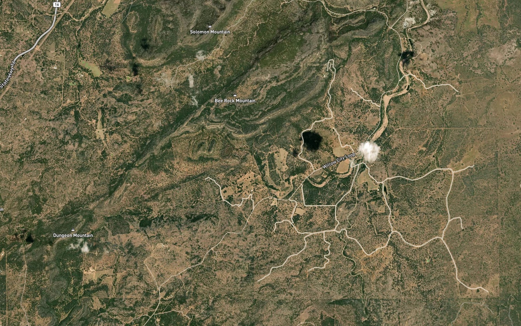Satellite map of the Cottonwood Spring