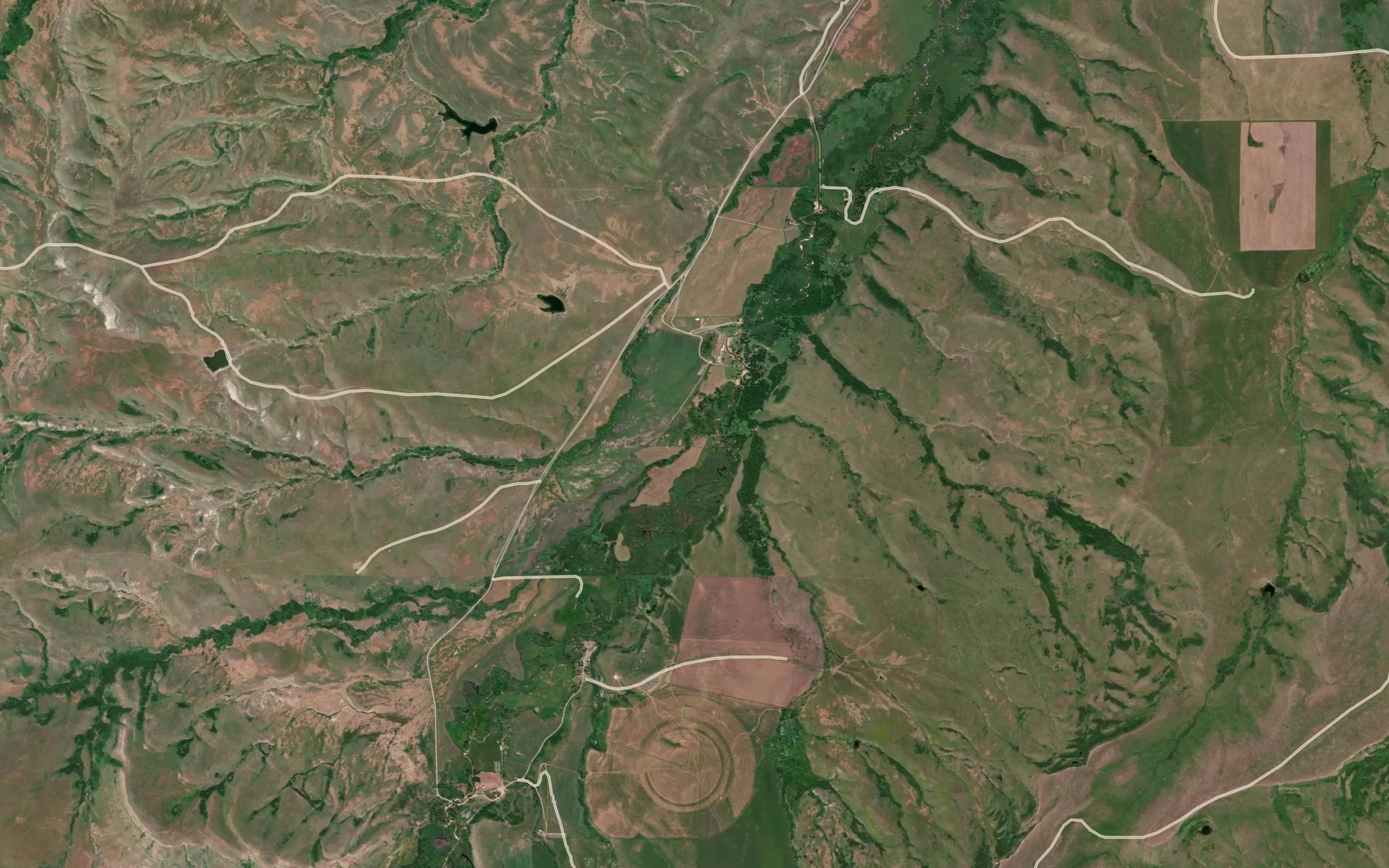 Satellite map of the Spring Creek