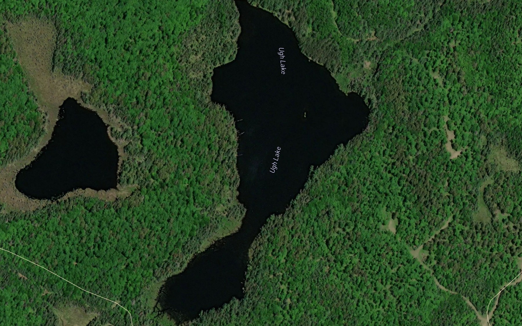 Satellite map of the Ugh Lake