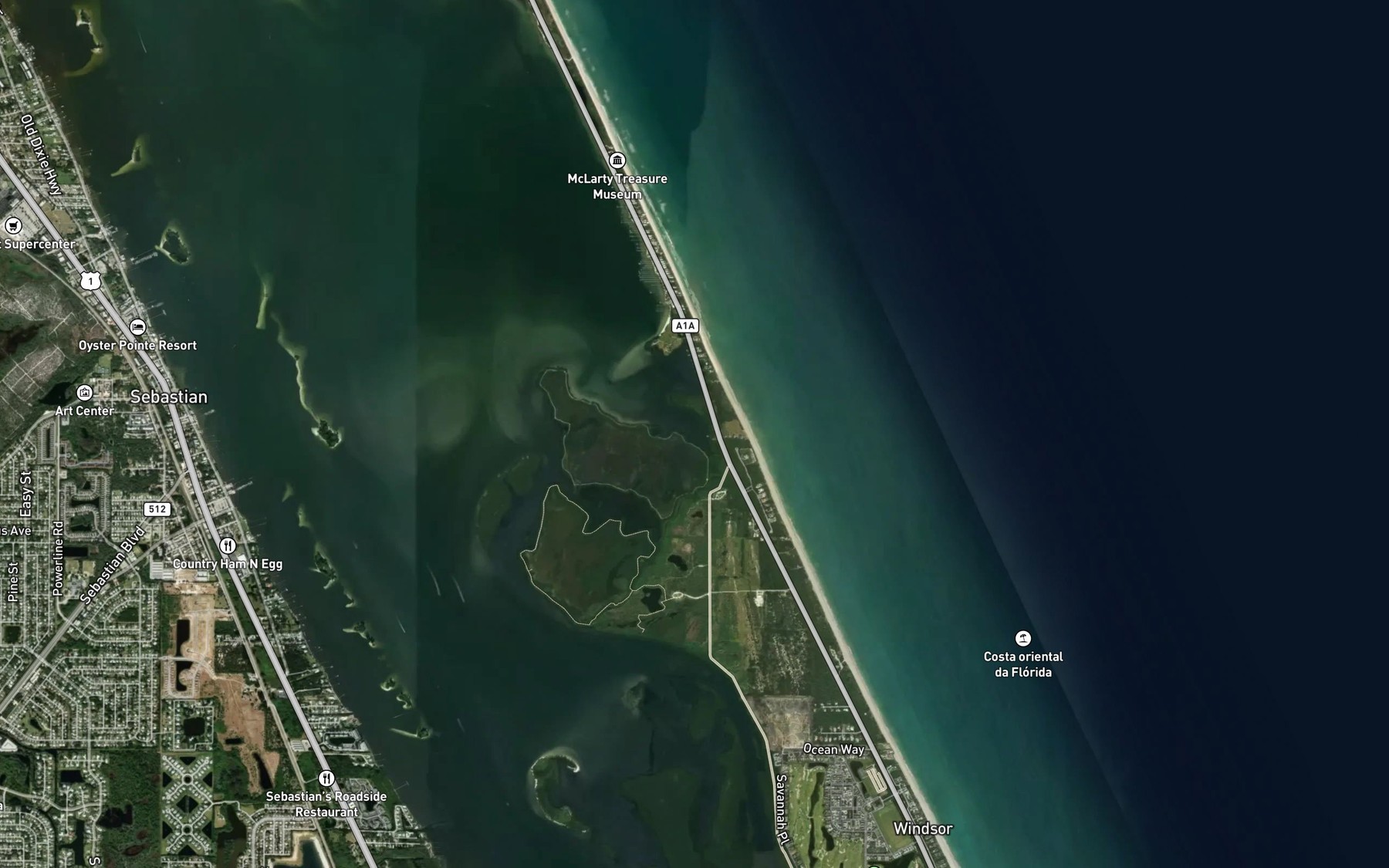 Satellite map of the South Hole