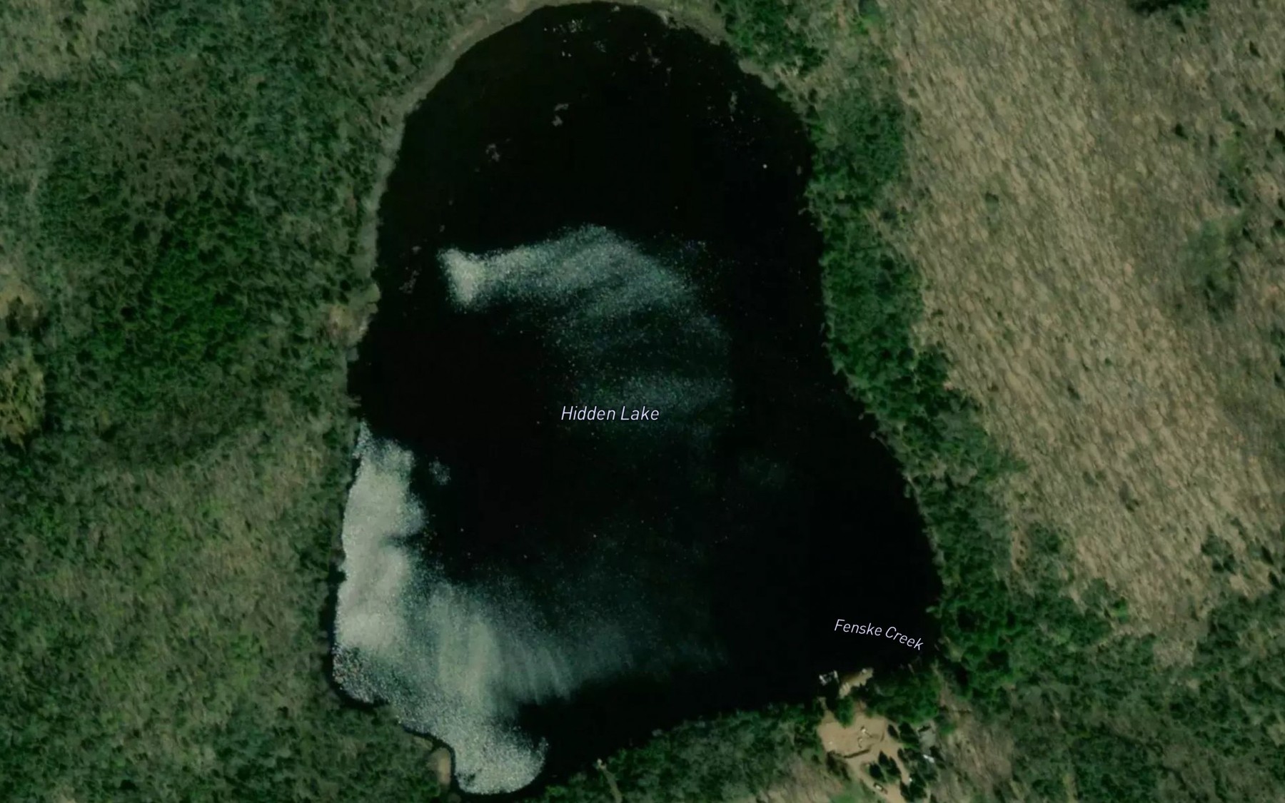 Satellite map of the Hidden Lake