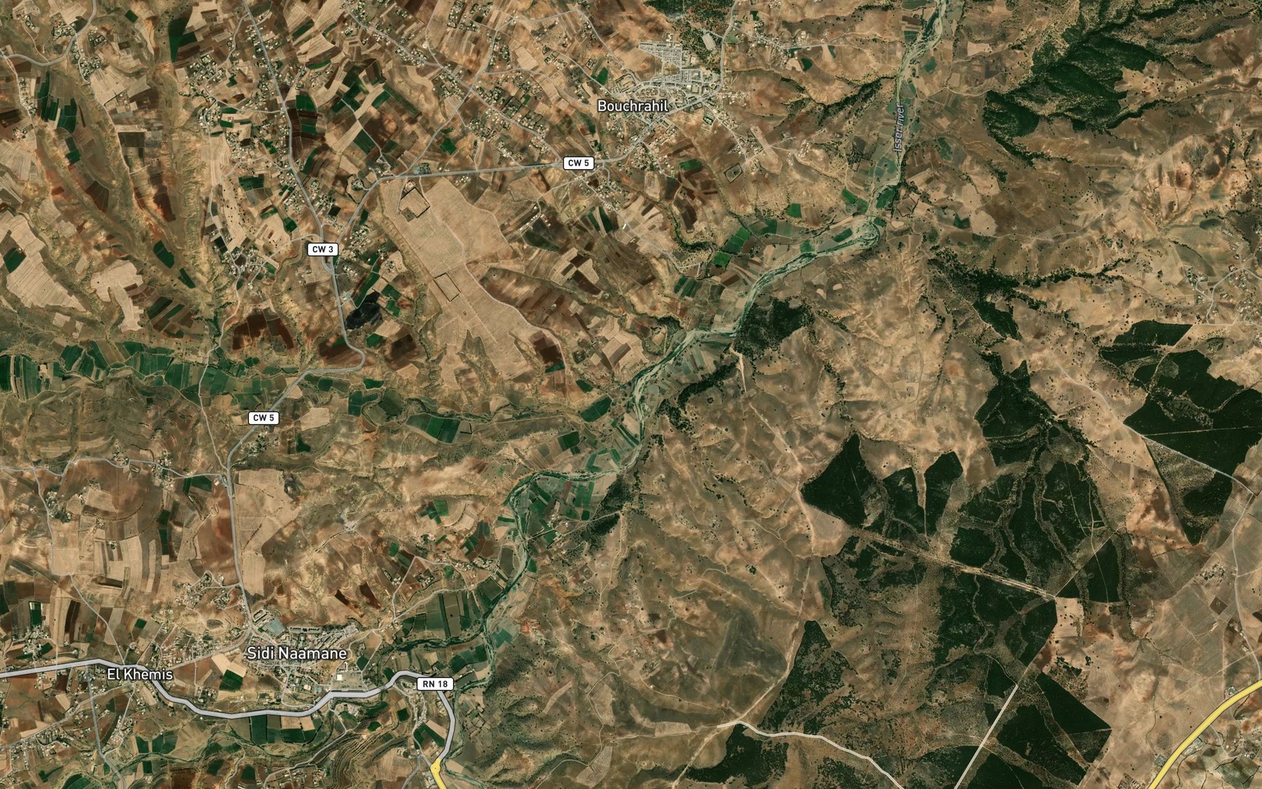Satellite map of the Oued Ladrat